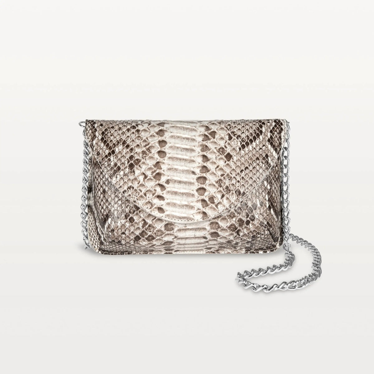 luxury chain strap crossbody handbag made in invasive florida python leather