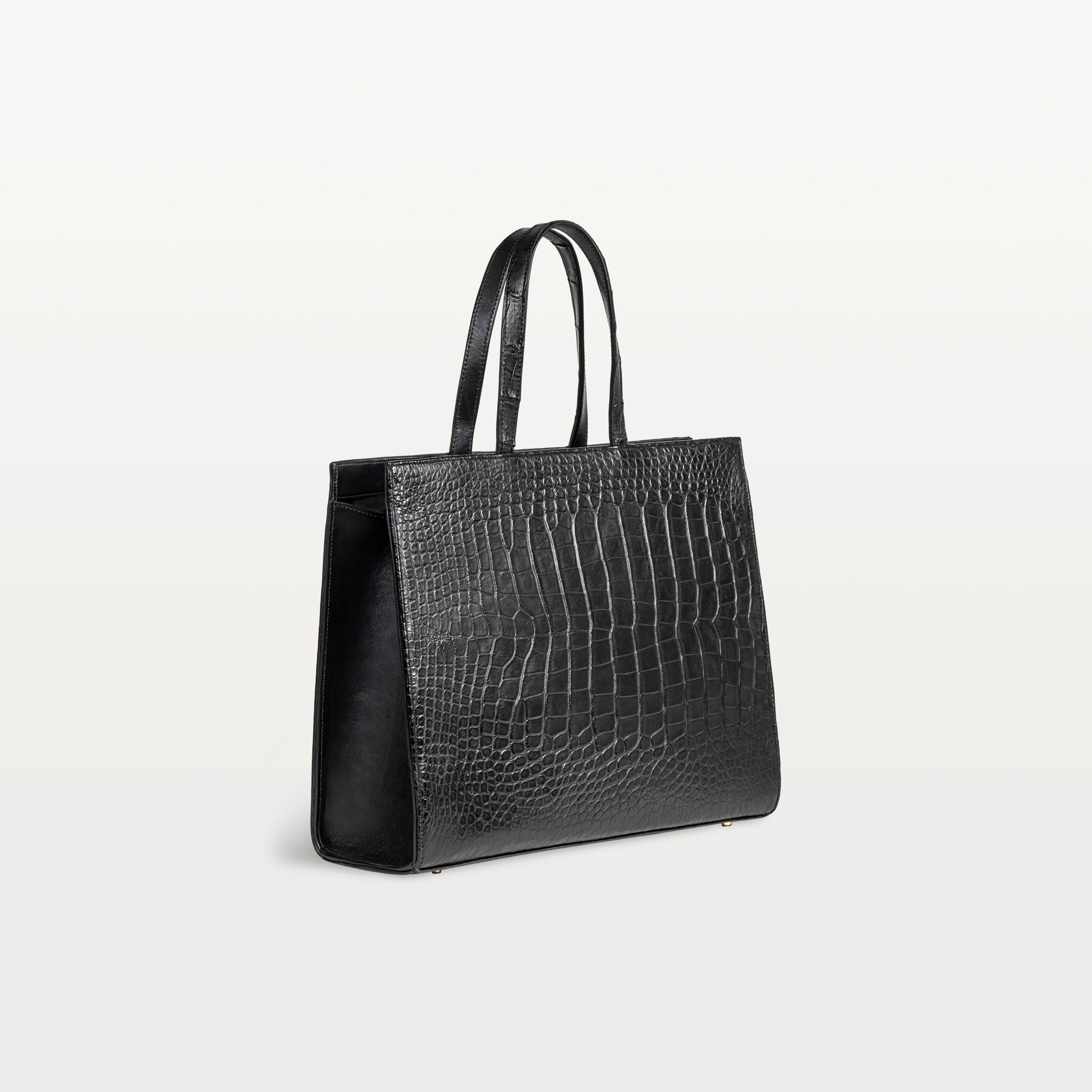 Braemar Tote in Midnight Black Alligator