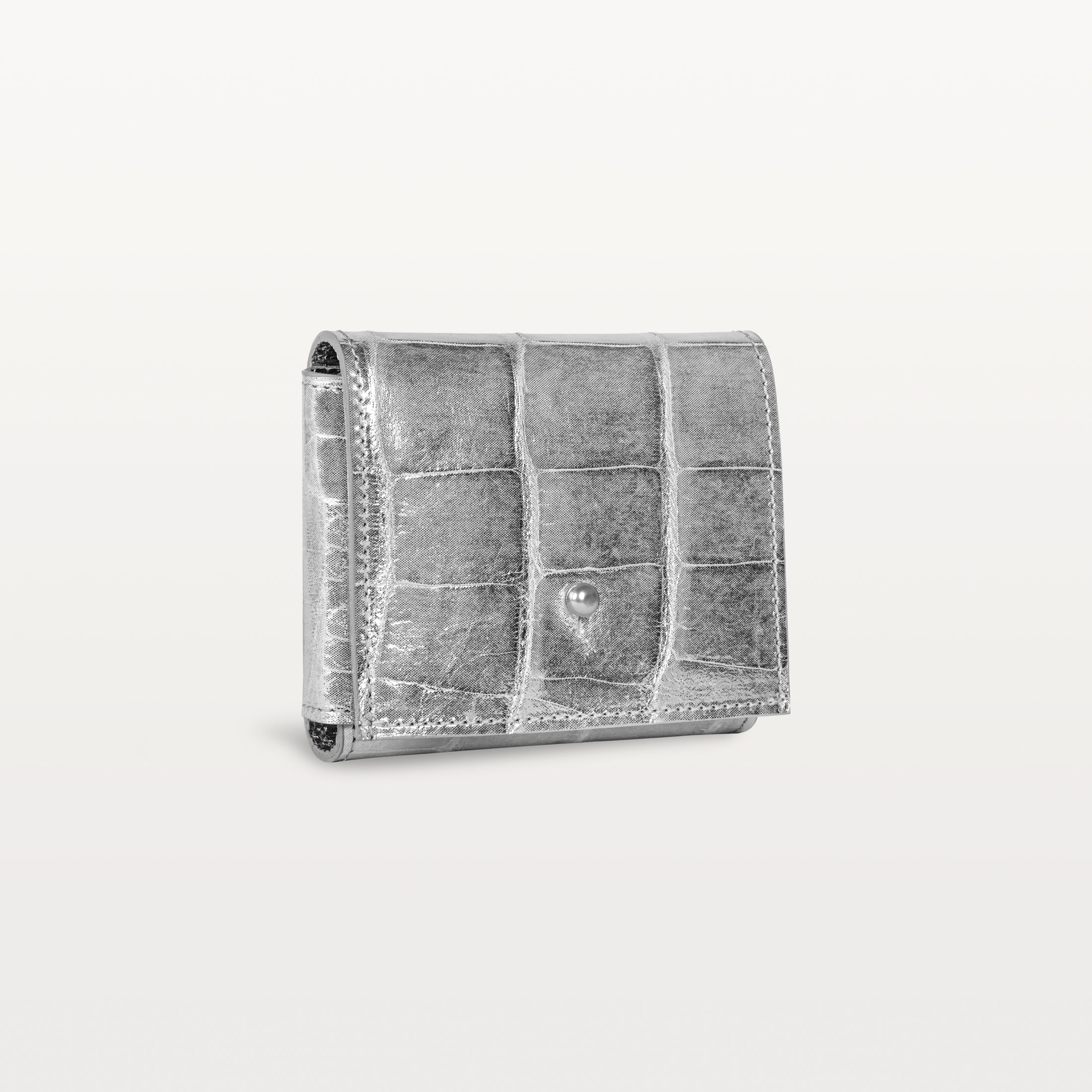 Luna Card Holder in Silver Alligator