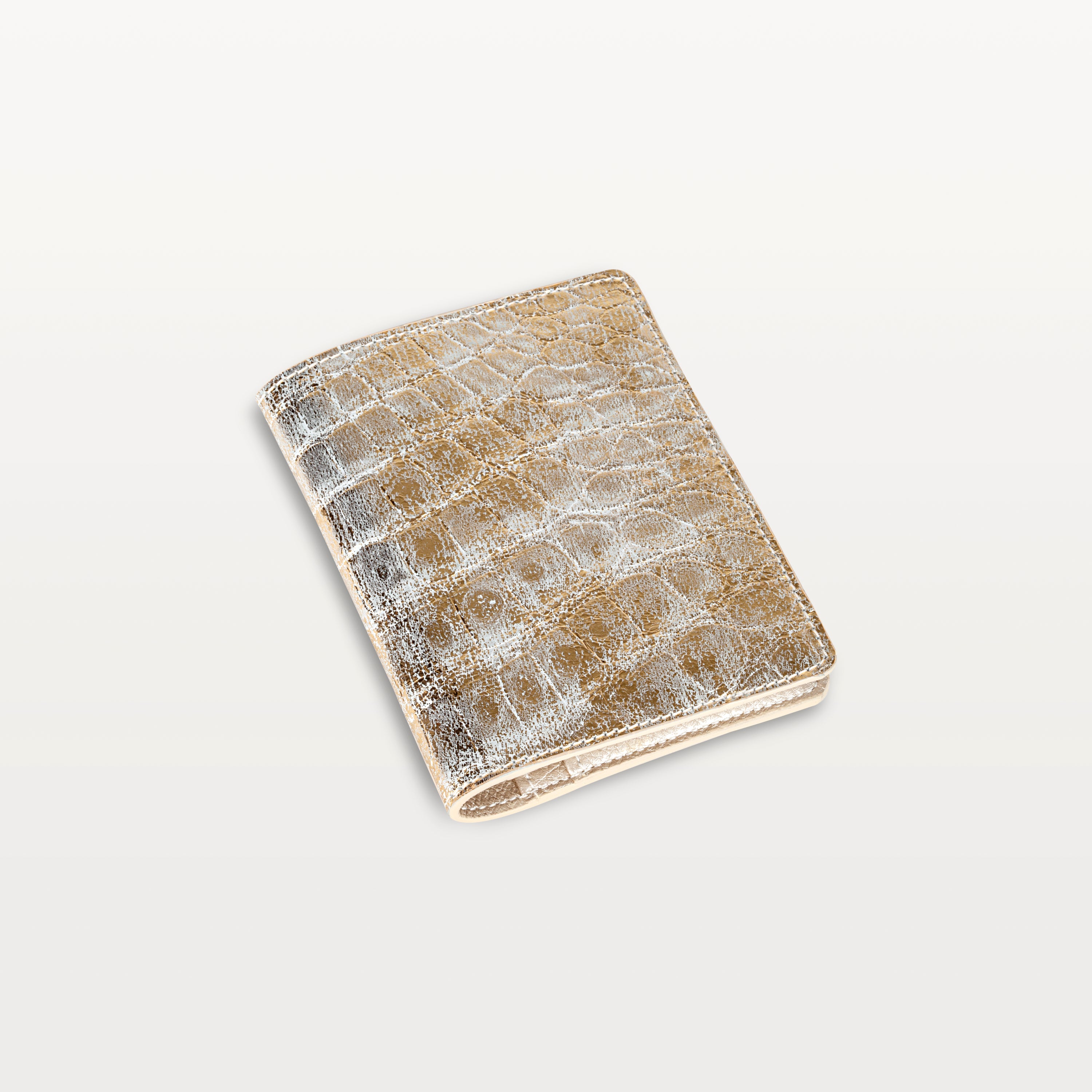 The Islander Passport Holder in Gold Alligator