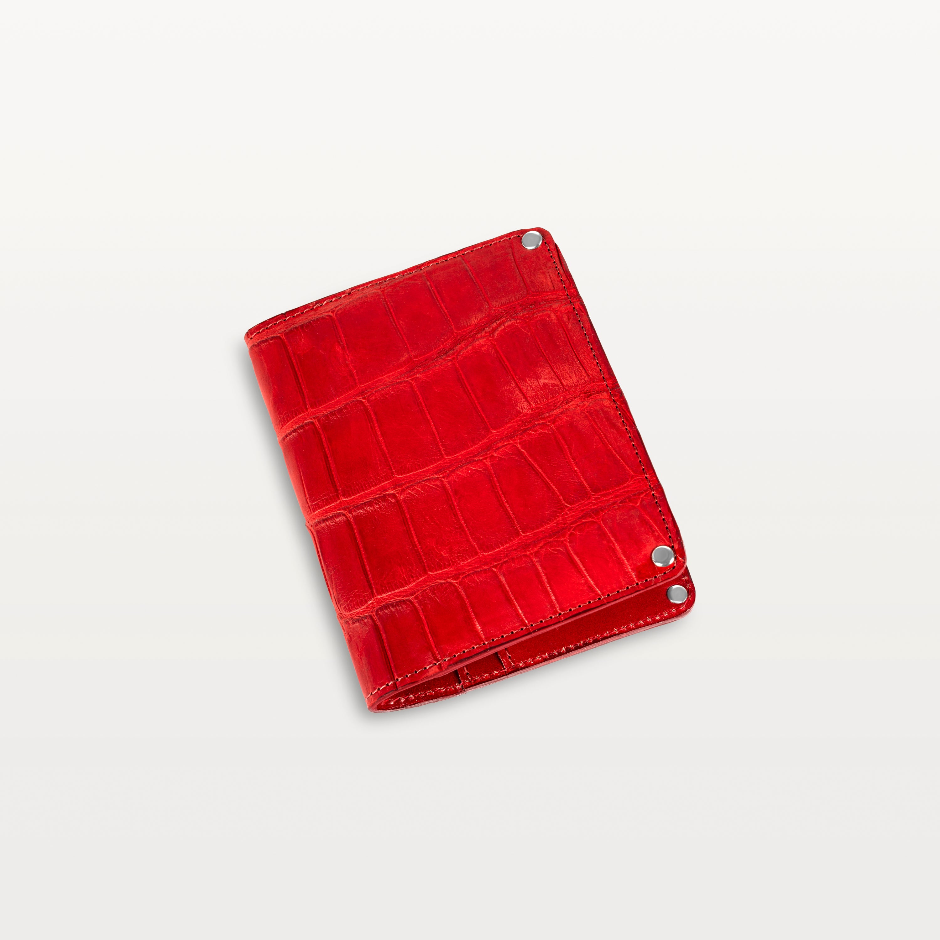 Passport Holder in Red Alligator