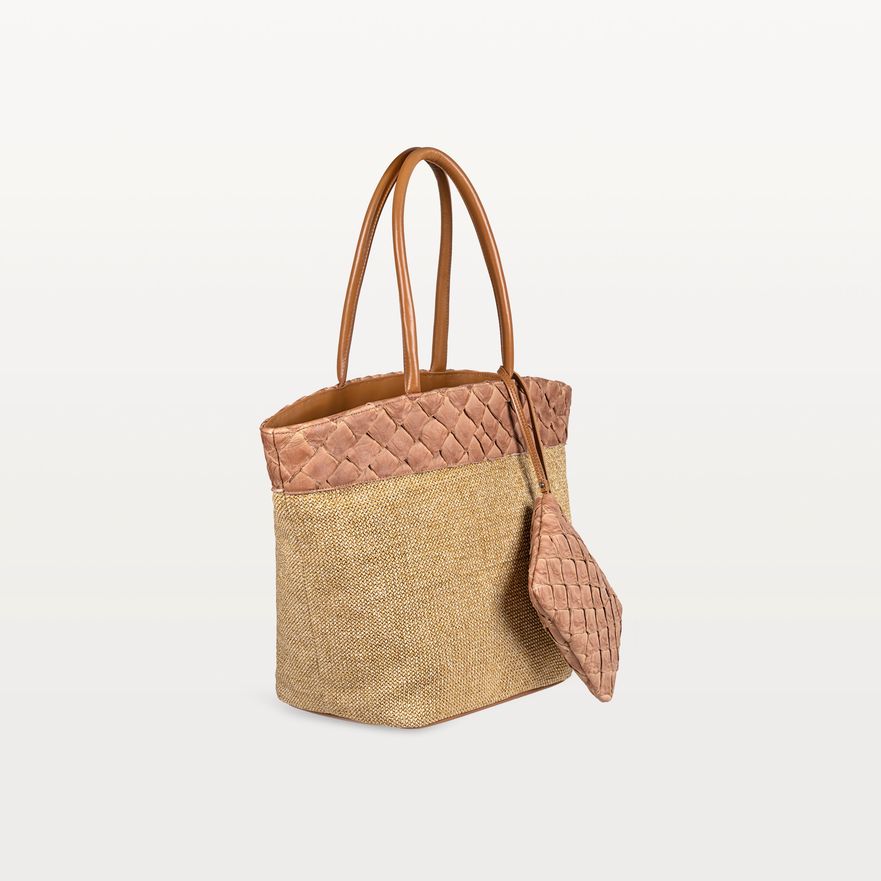 Rio Beach Bag in Cognac Pirarucu