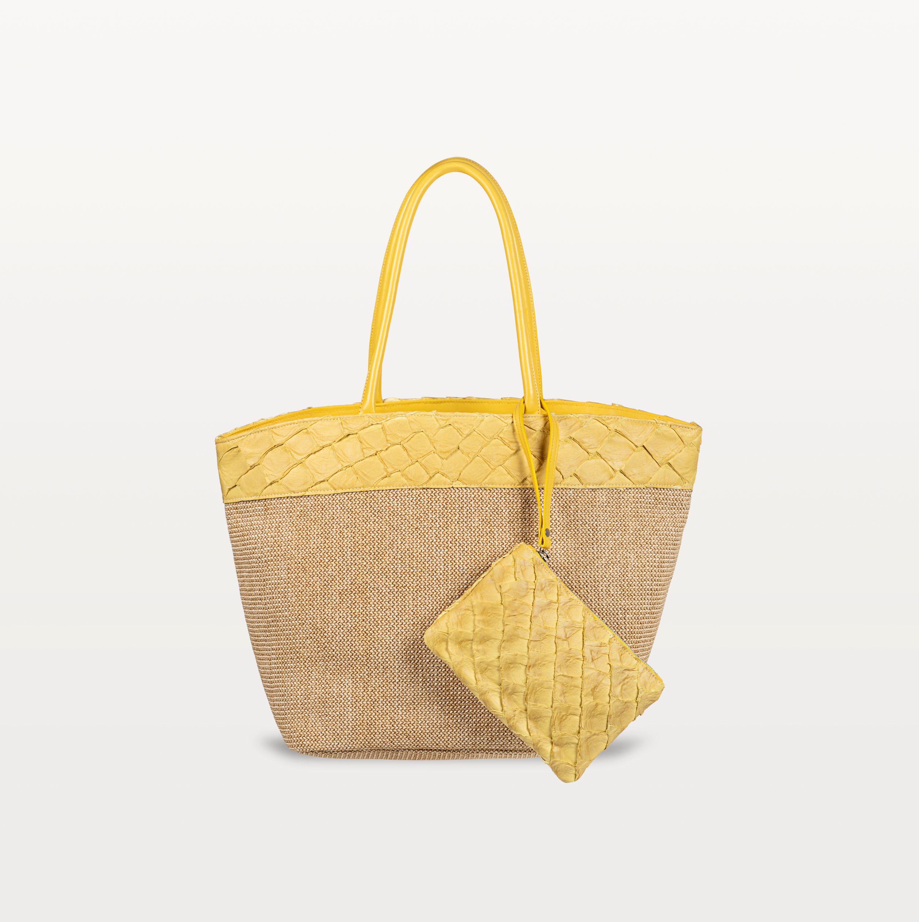 Rio Beach Bag in Honey Yellow Pirarucu