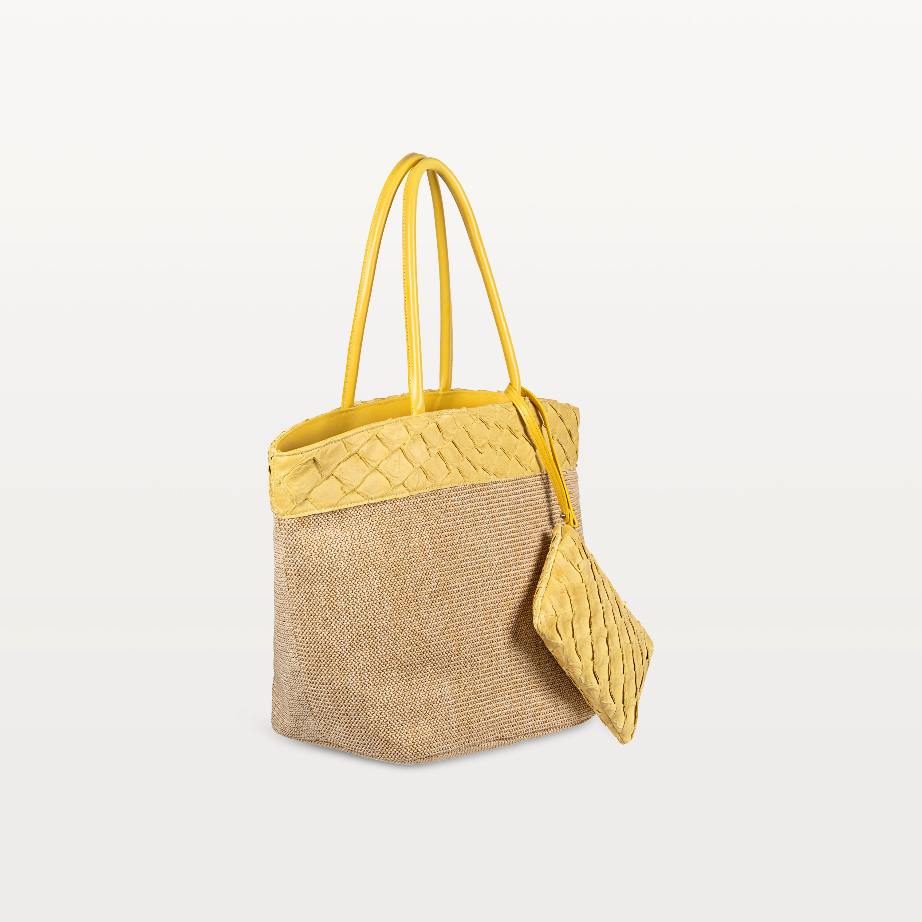 Rio Beach Bag in Honey Yellow Pirarucu