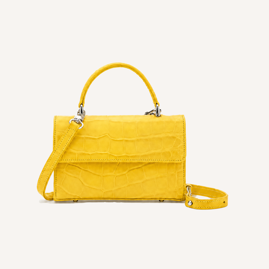 piper & skye soho top handle handbag in canary yellow