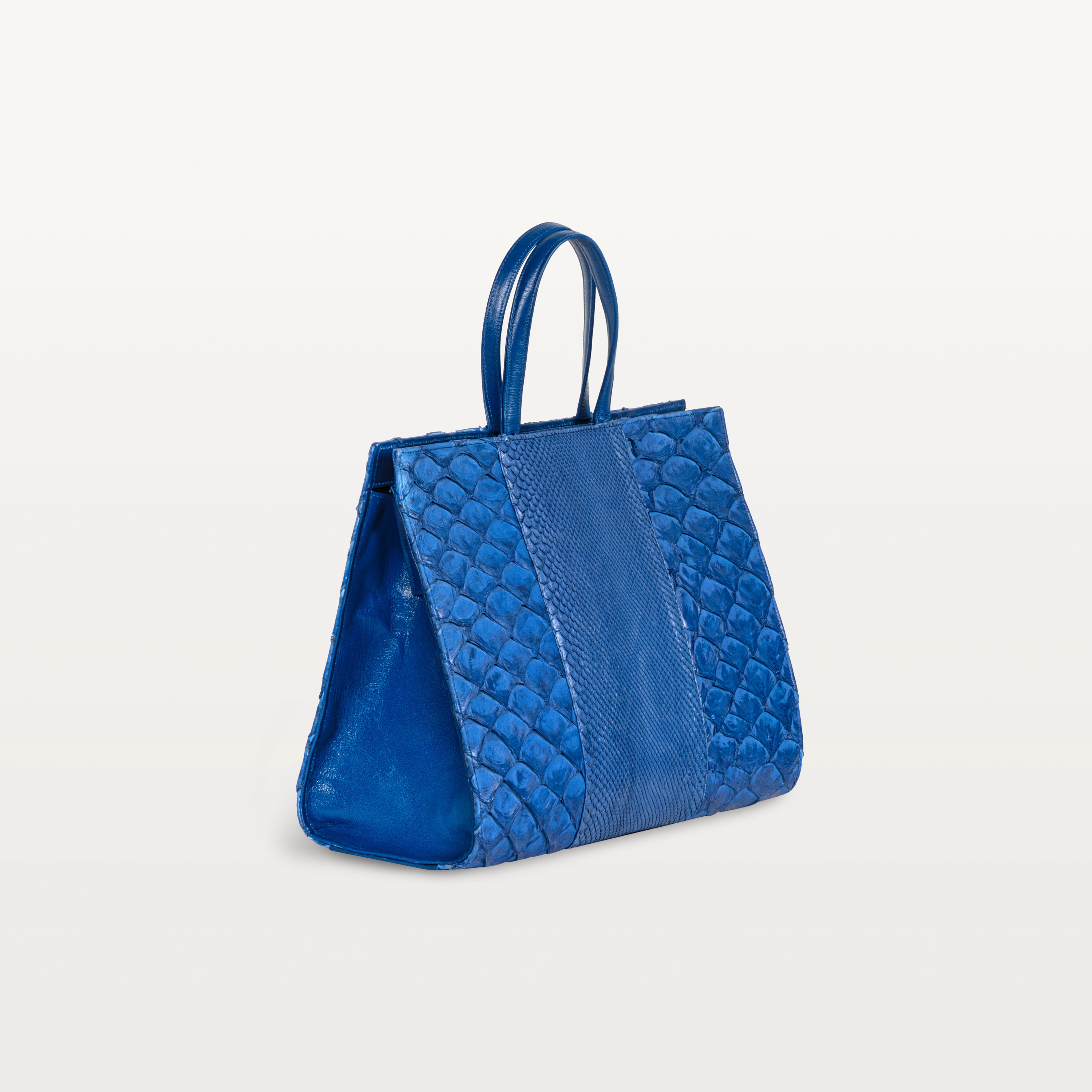 Braemar Tote in Cobalt Python (P&S x Inversa)
