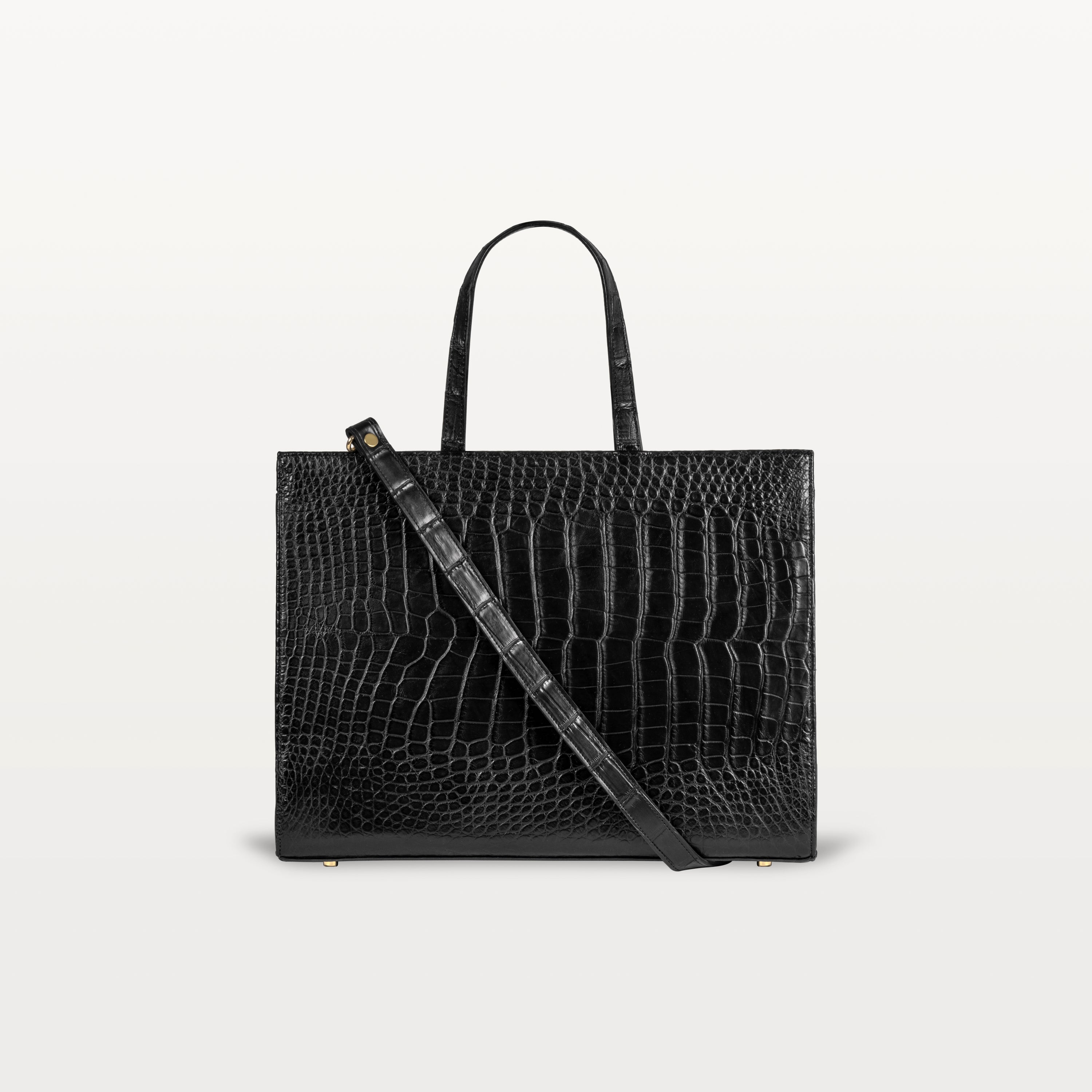 Braemar Tote in Midnight Black Alligator