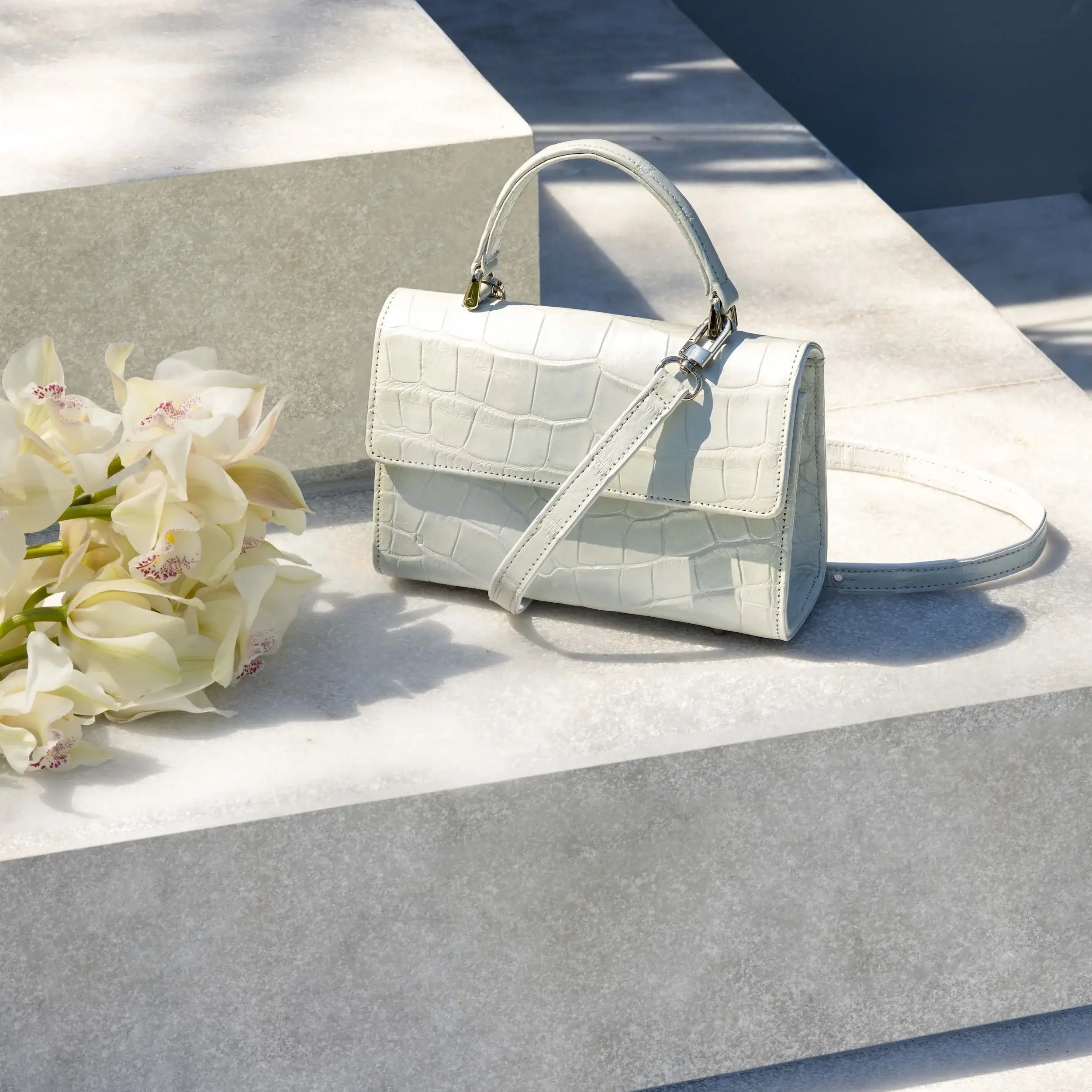 Soho in Moonstone White Alligator