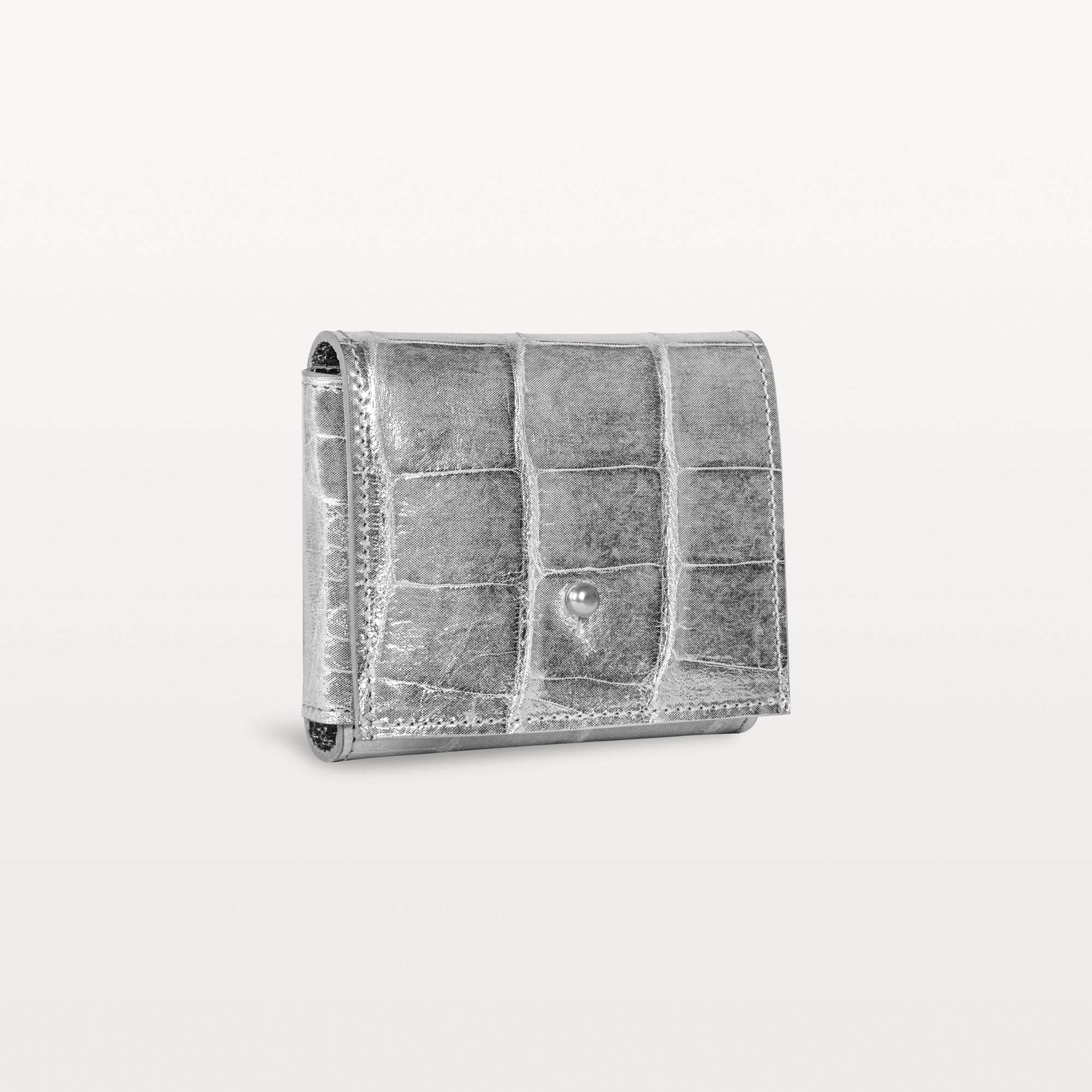 Luna Card Holder in Silver Alligator