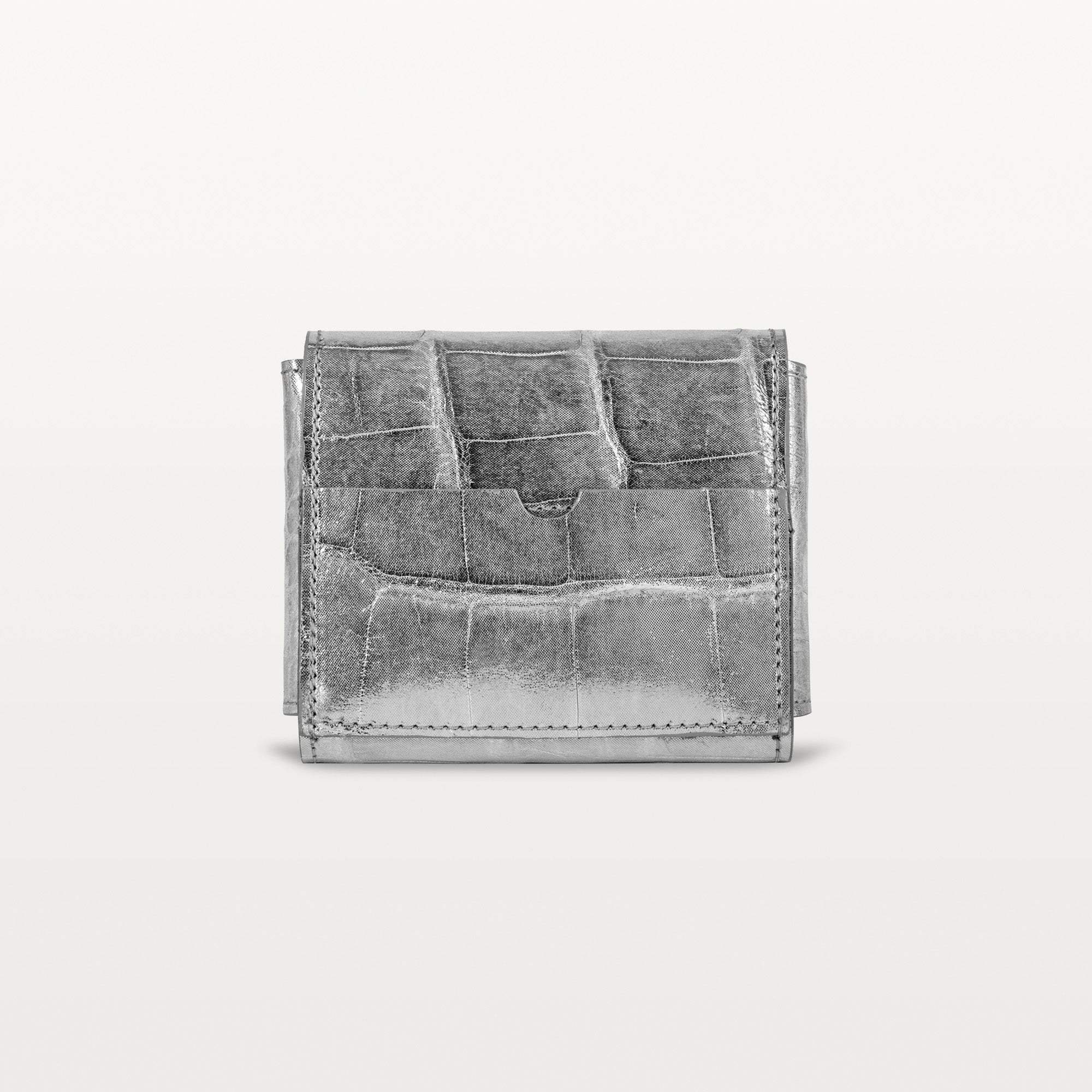 Luna Card Holder in Silver Alligator