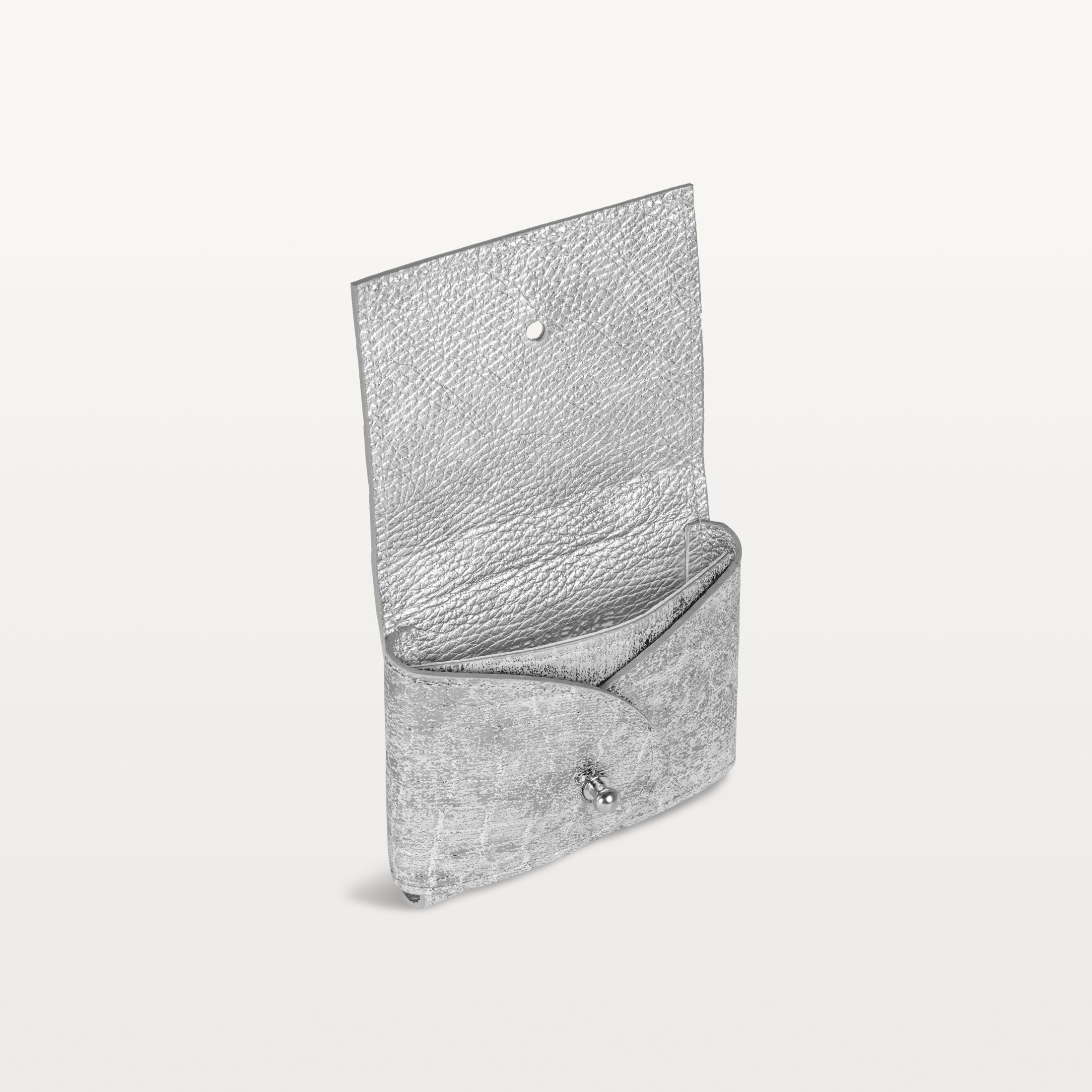 Luna Card Holder in Silver Alligator