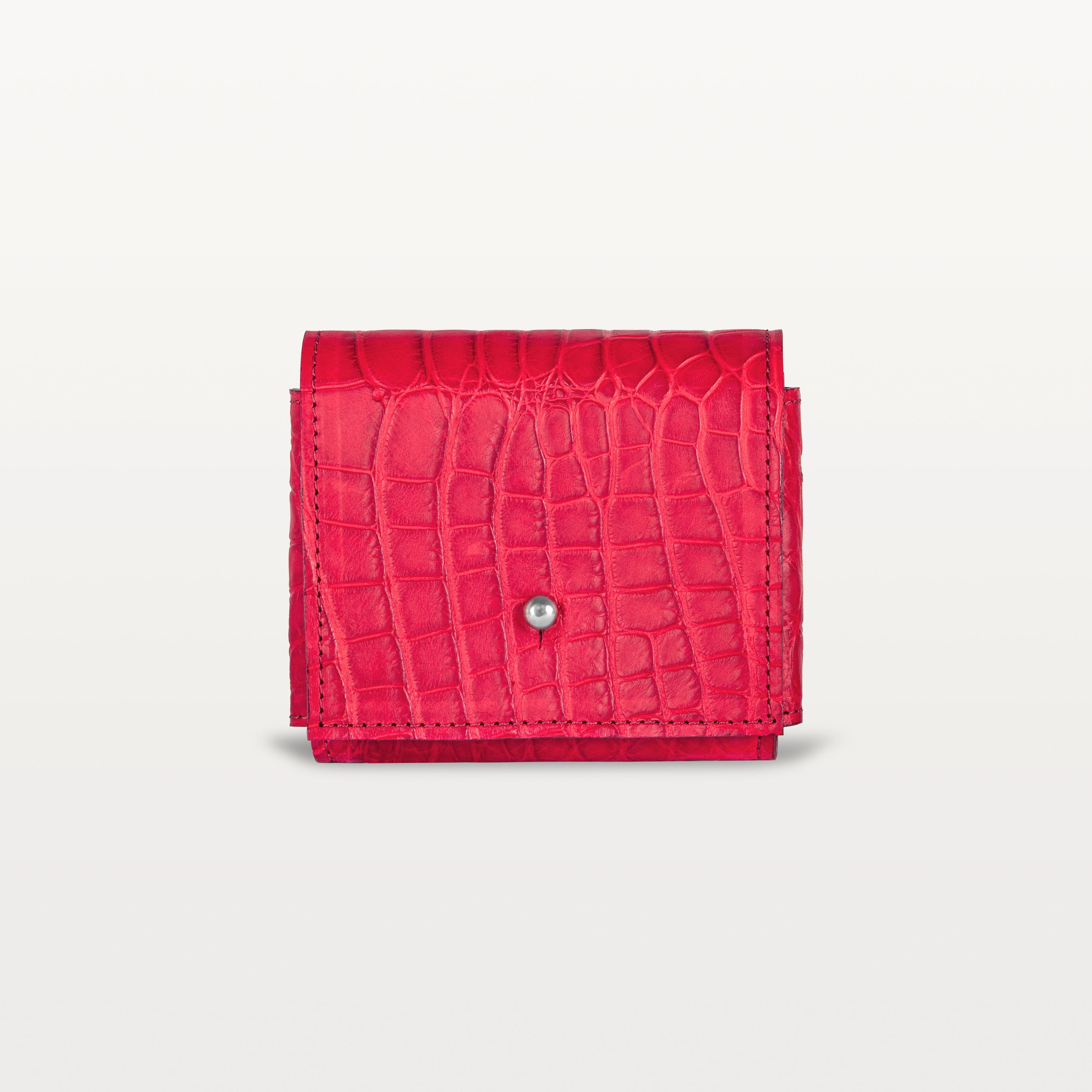 Luna Card Holder in Red Alligator