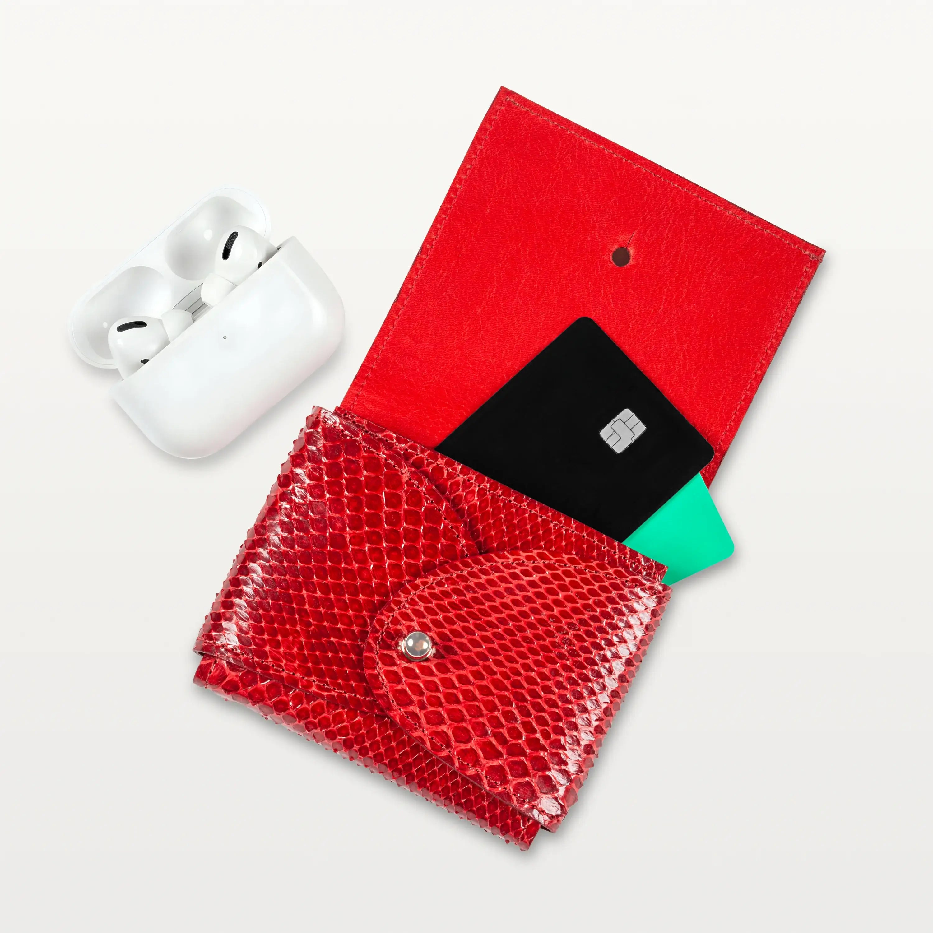 Luna Card Holder in Red Python (Inversa)