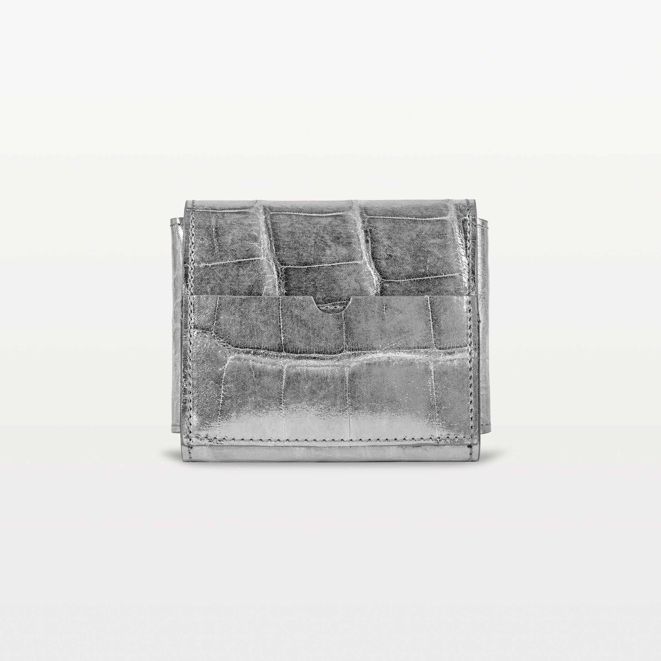 Luna Card Holder in Silver Alligator