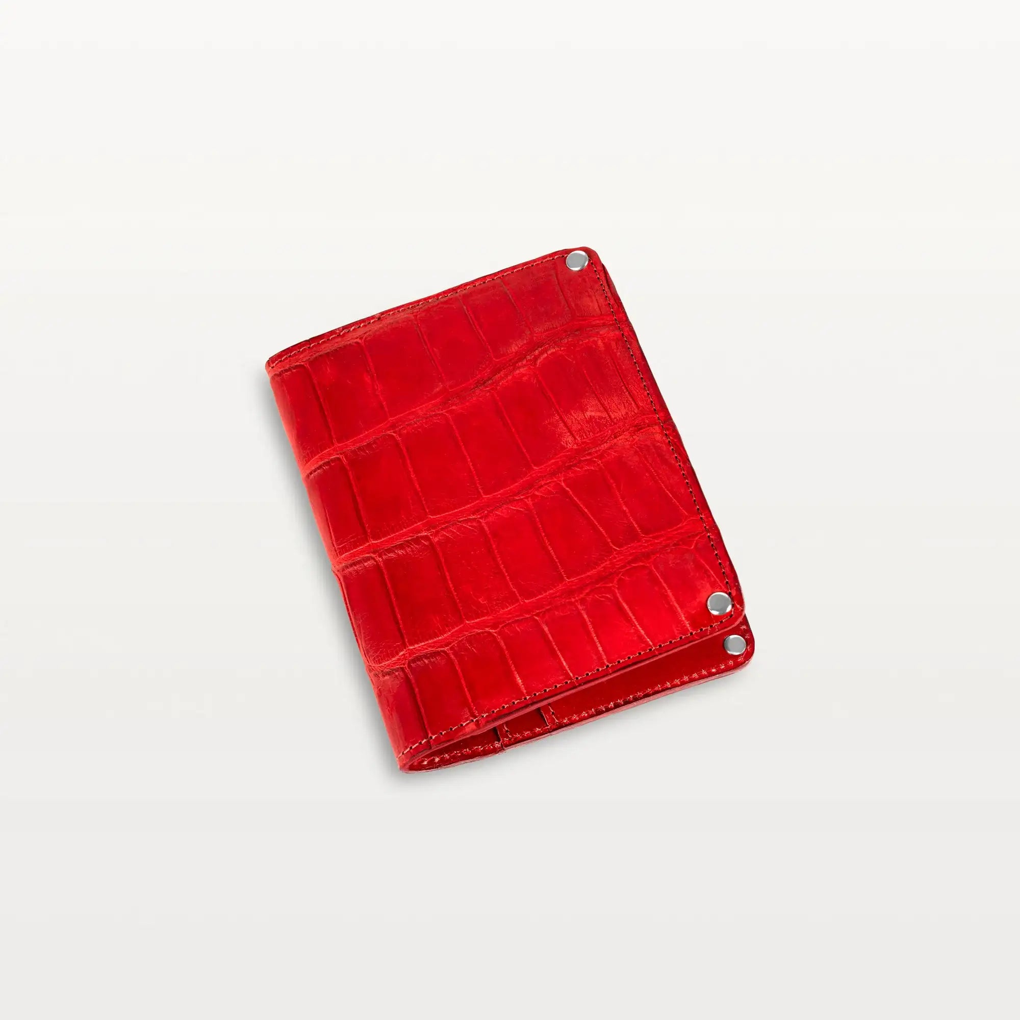 Passport Holder in Red Alligator