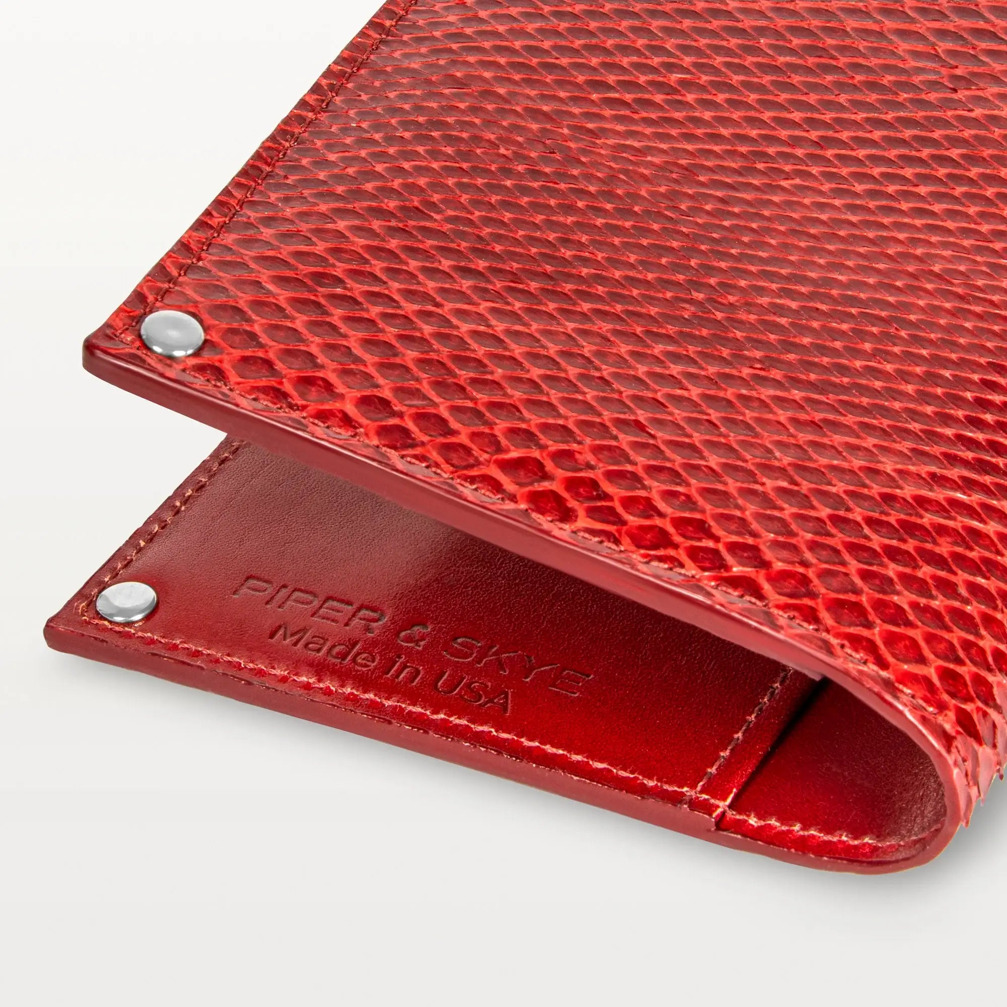 Passport Holder in Red Python (Inversa)