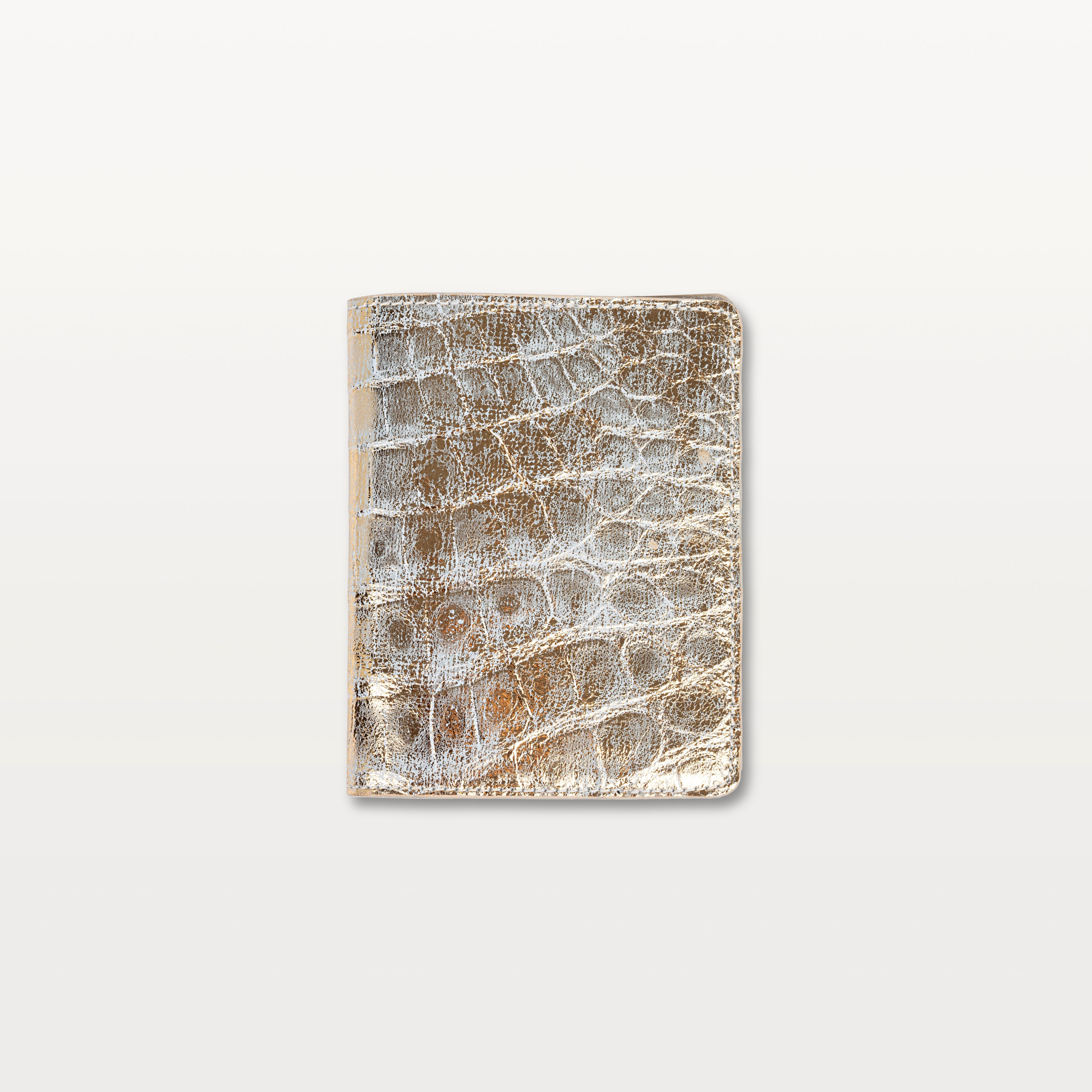 The Islander Passport Holder in Gold Alligator