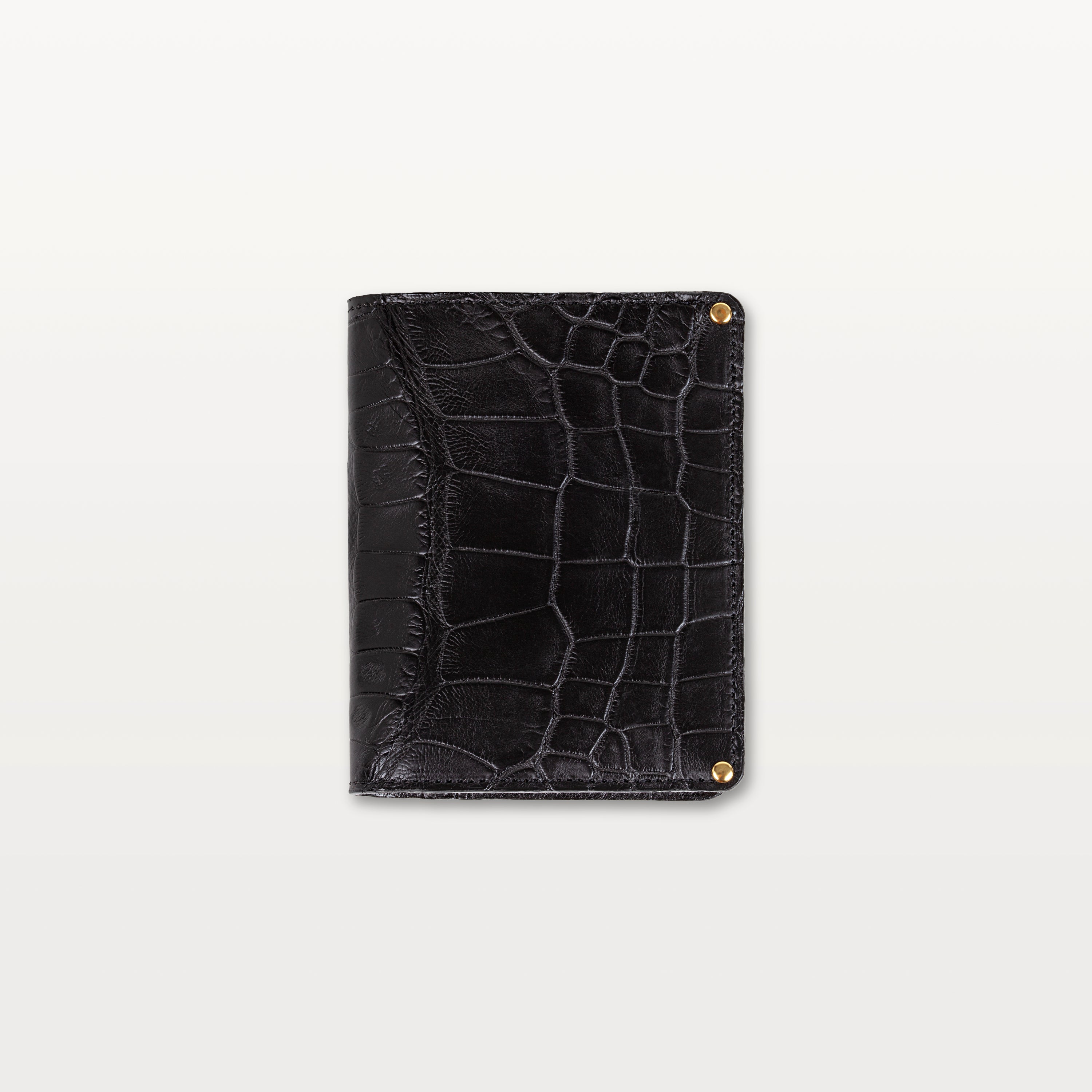 Prince Passport Holder in Midnight Black Alligator