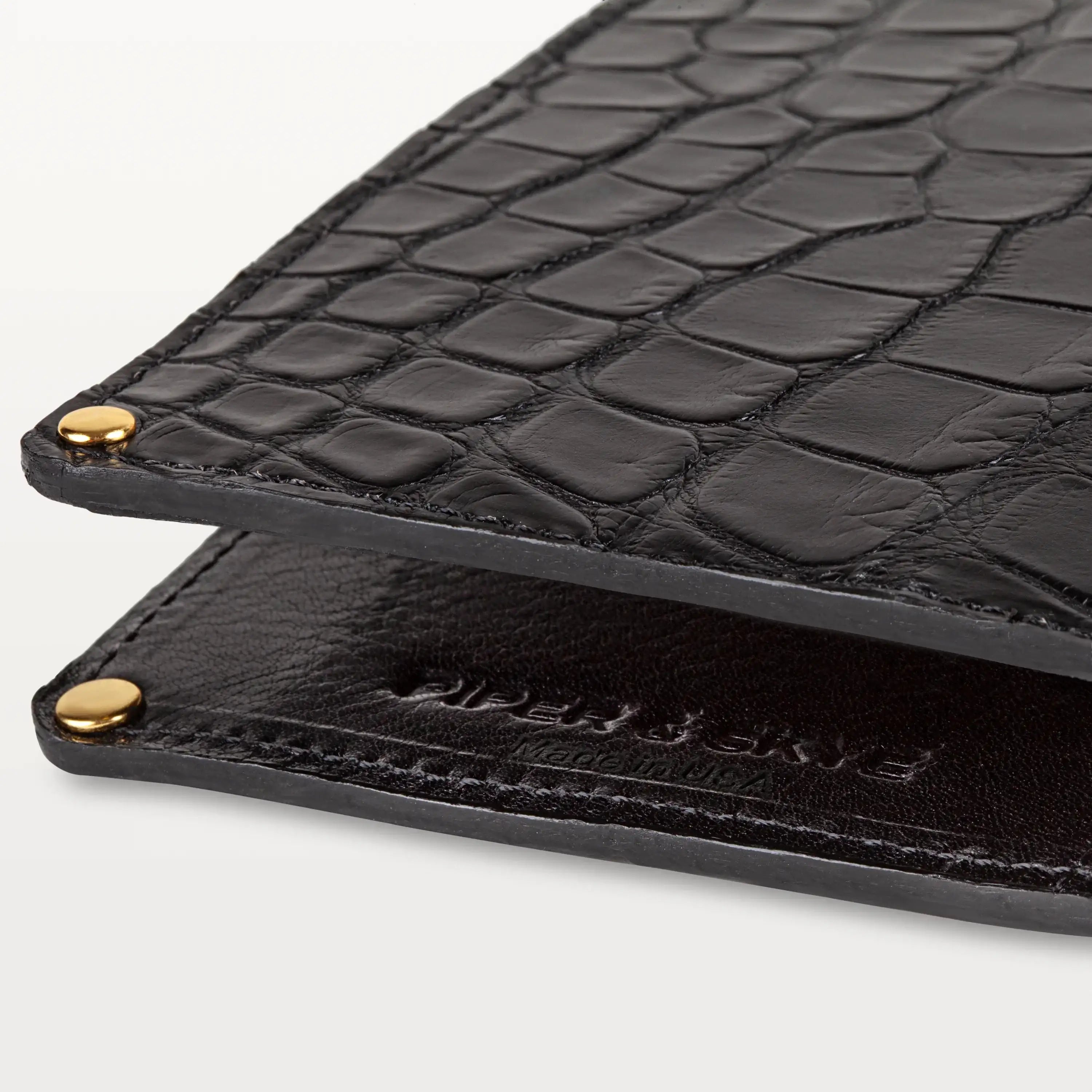 Black Alligator Passport Holder | Travel Sustainably | Piper & Skye