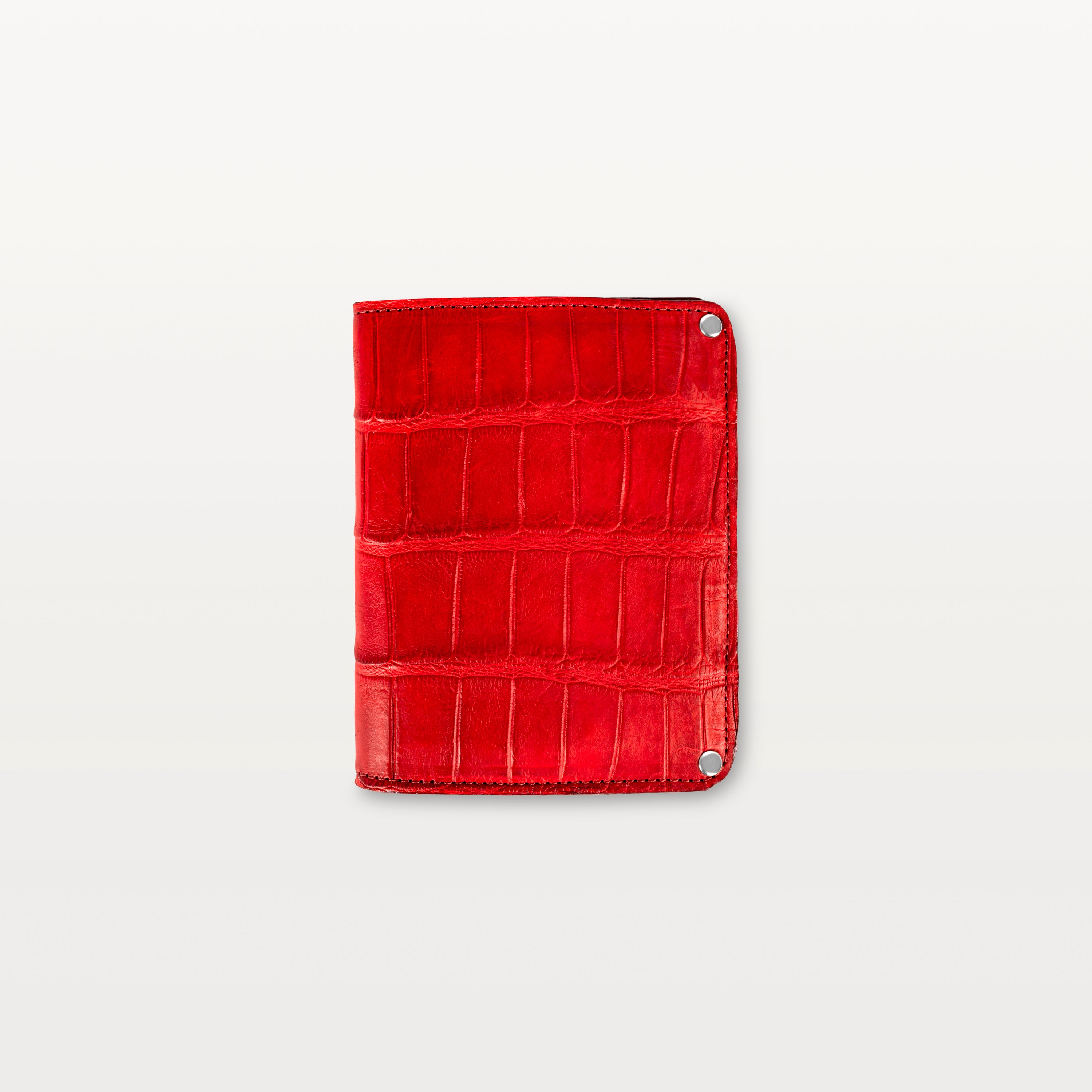 Passport Holder in Red Alligator