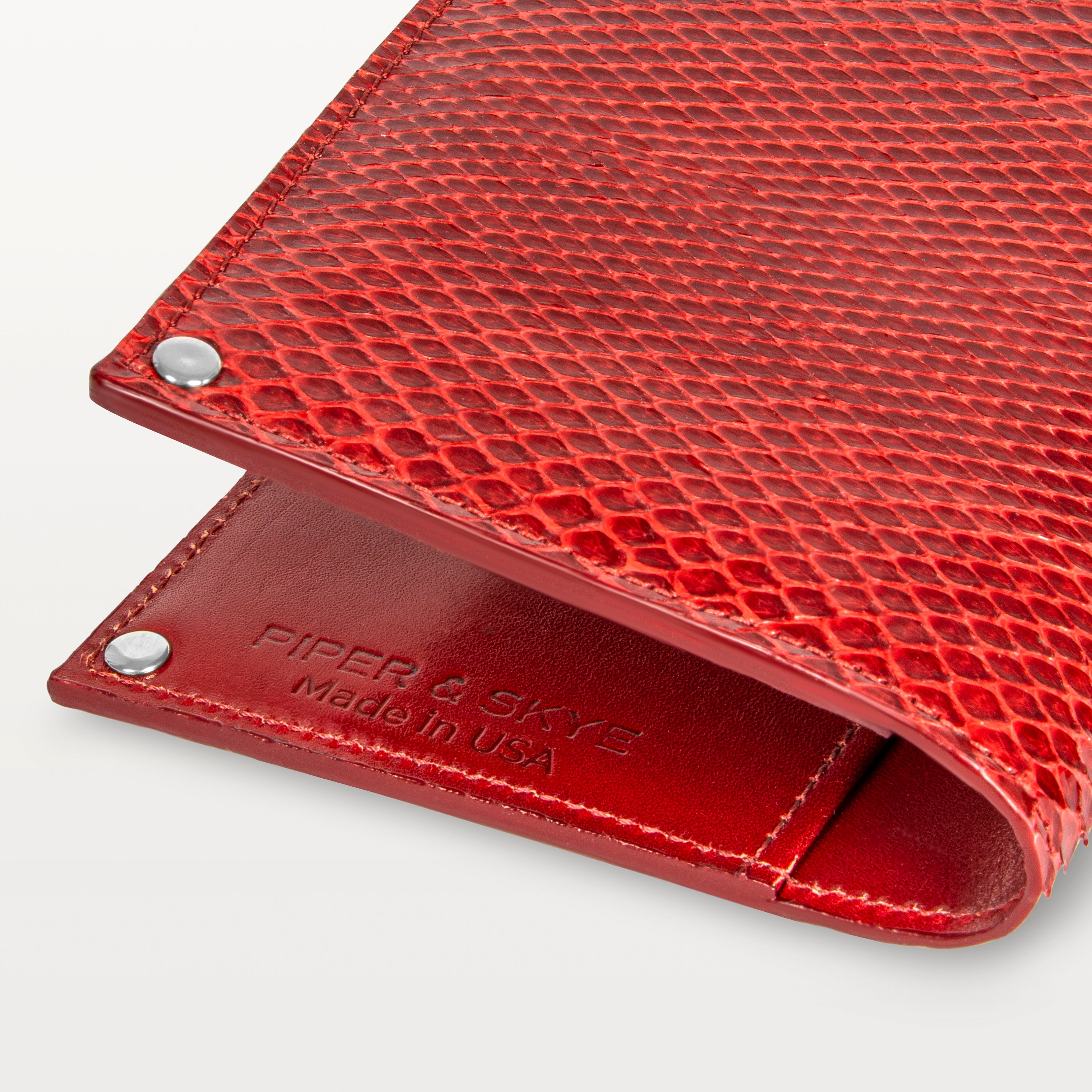 Passport Holder in Red Python (Inversa)