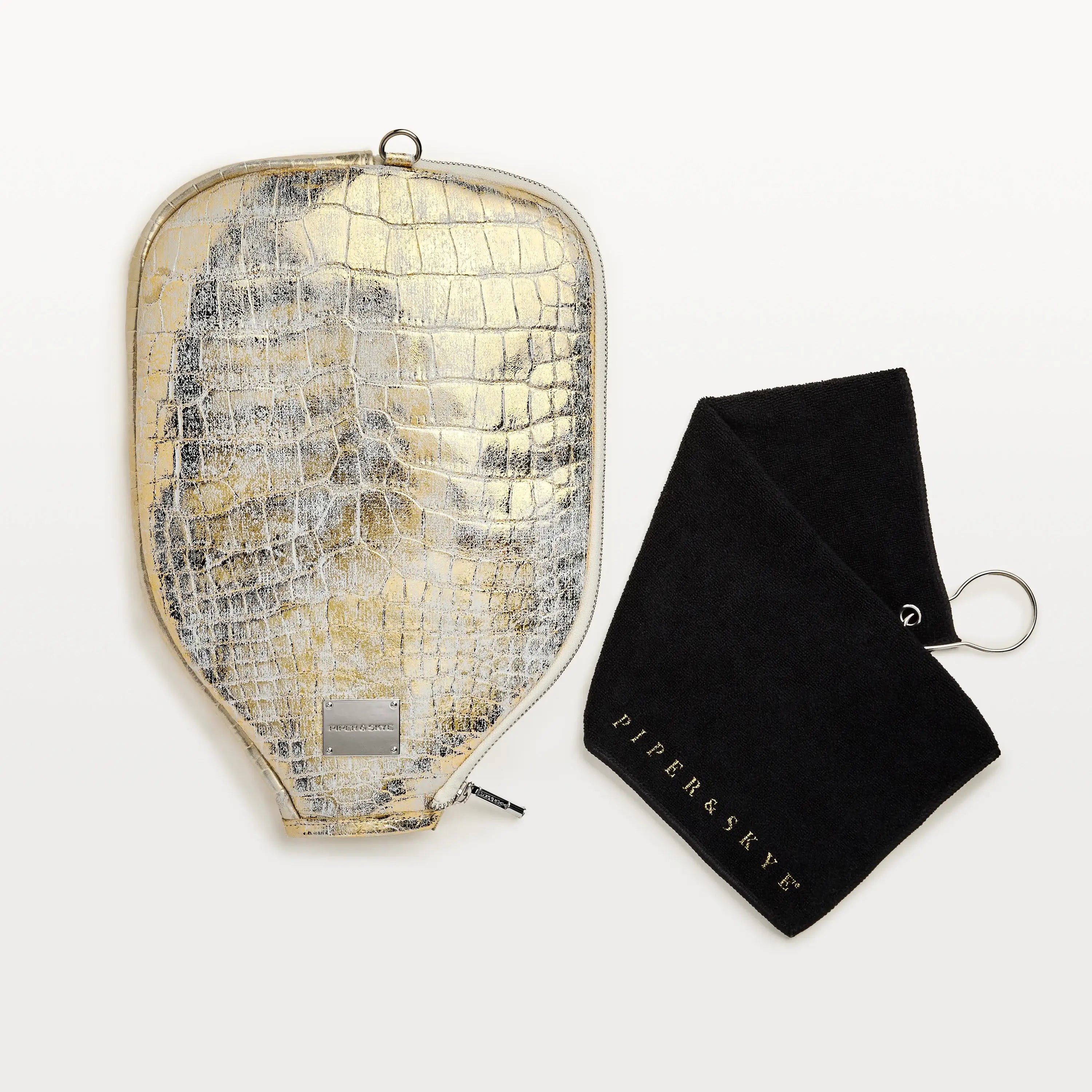 Victory Luxe Pickleball Paddle Cover in Gold Alligator