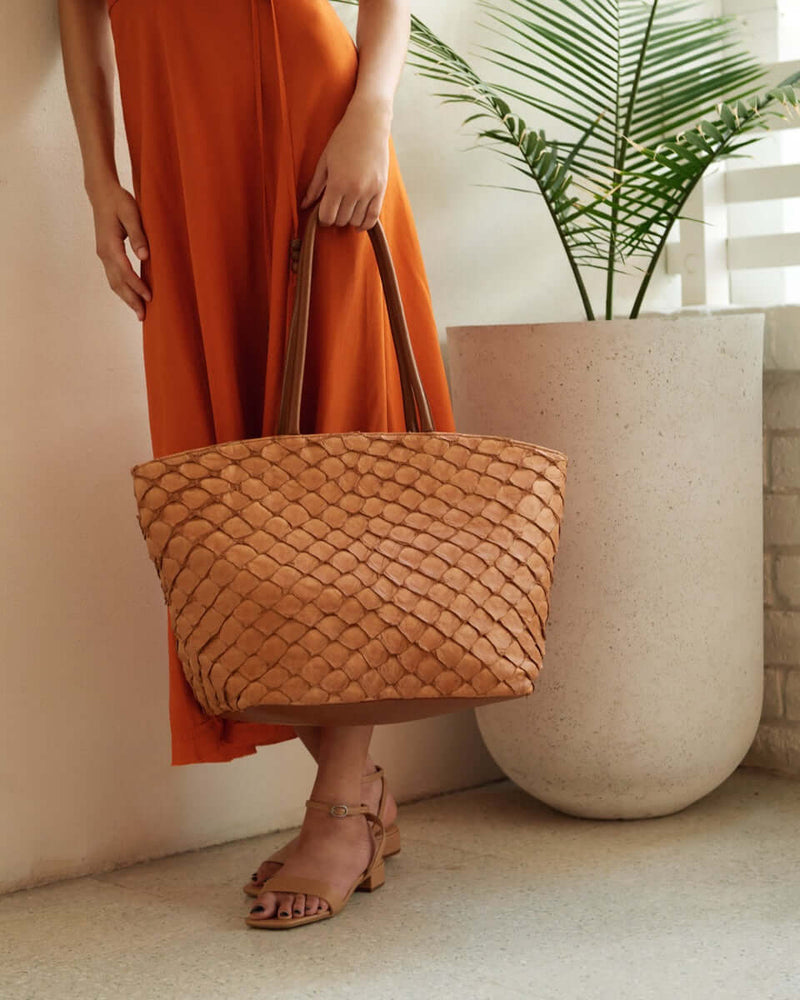 Delray Shopper - Cognac - Pirarucu