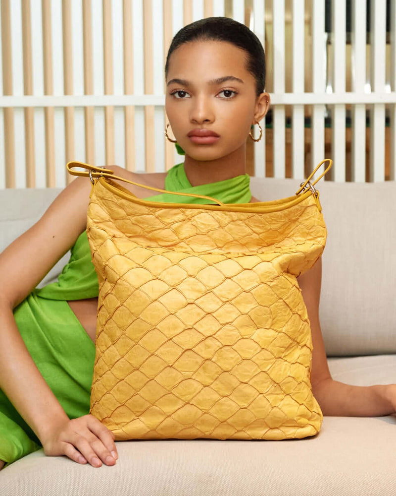 Playa Shoulder Bag - Honey Yellow Pirarucu