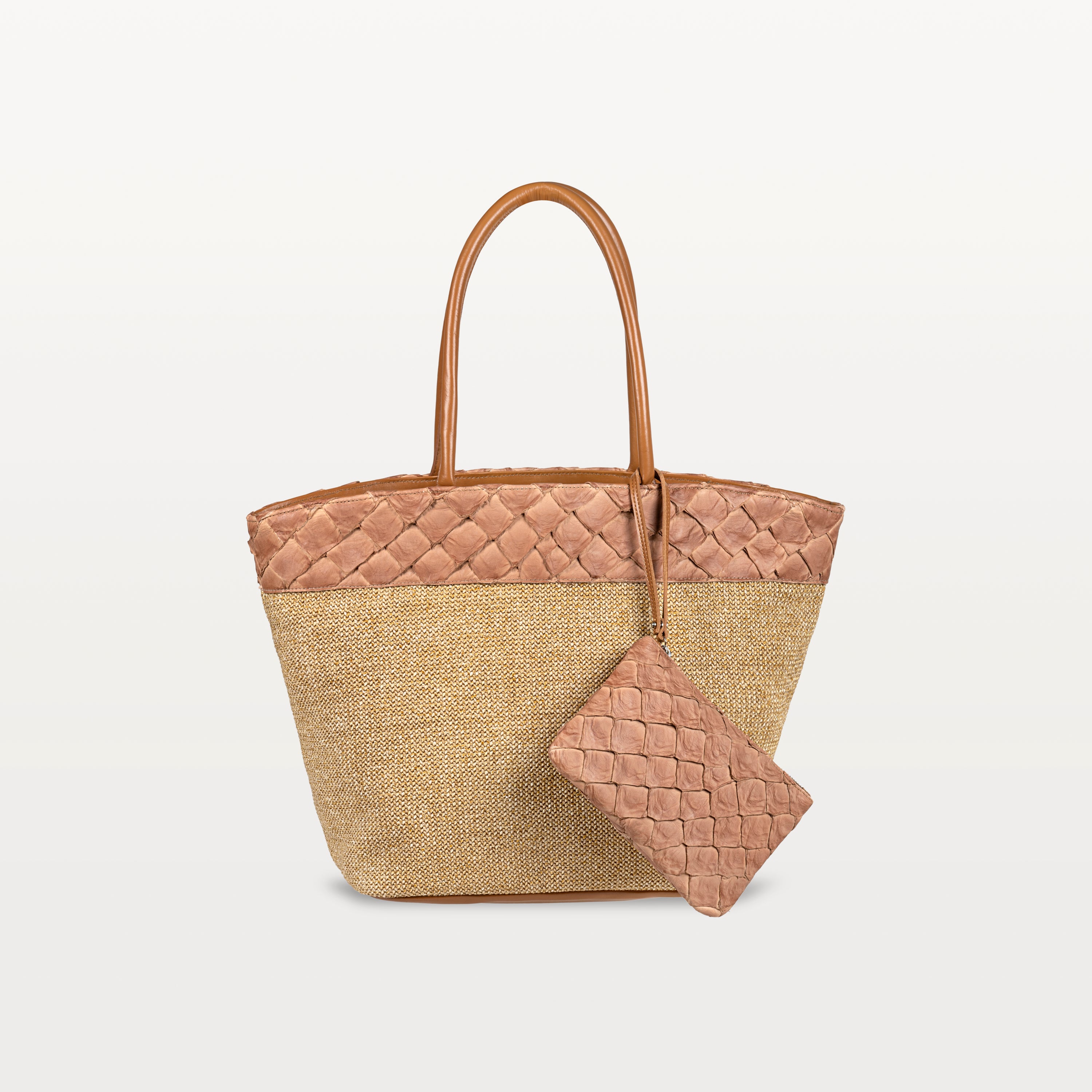 Rio Beach Bag in Cognac Pirarucu
