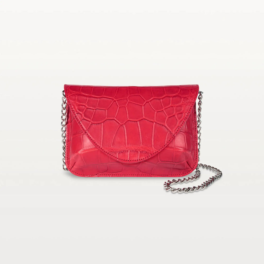 Serafina Crossbody in Red Alligator