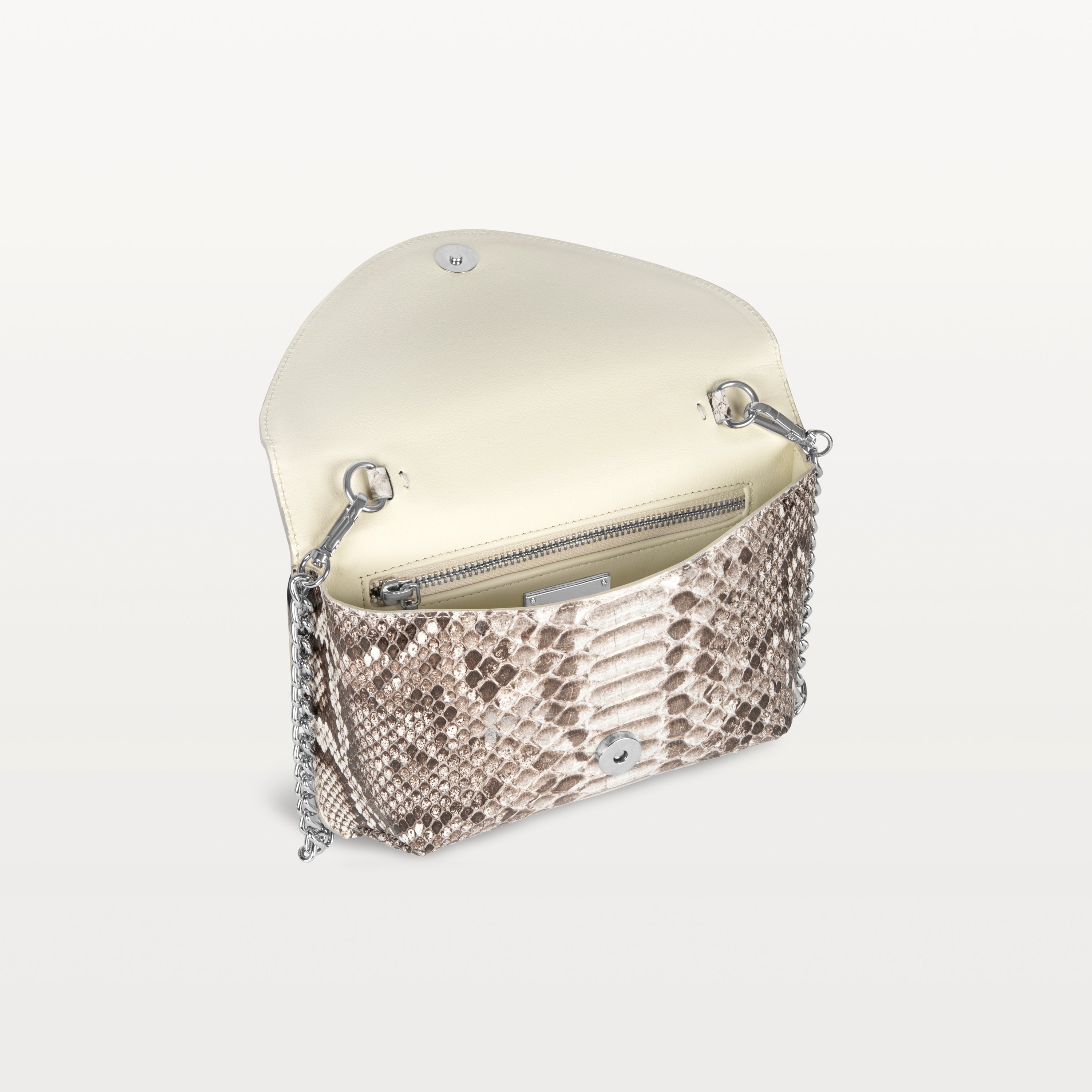 Serafina Crossbody in Natural Python (Everglade Print)