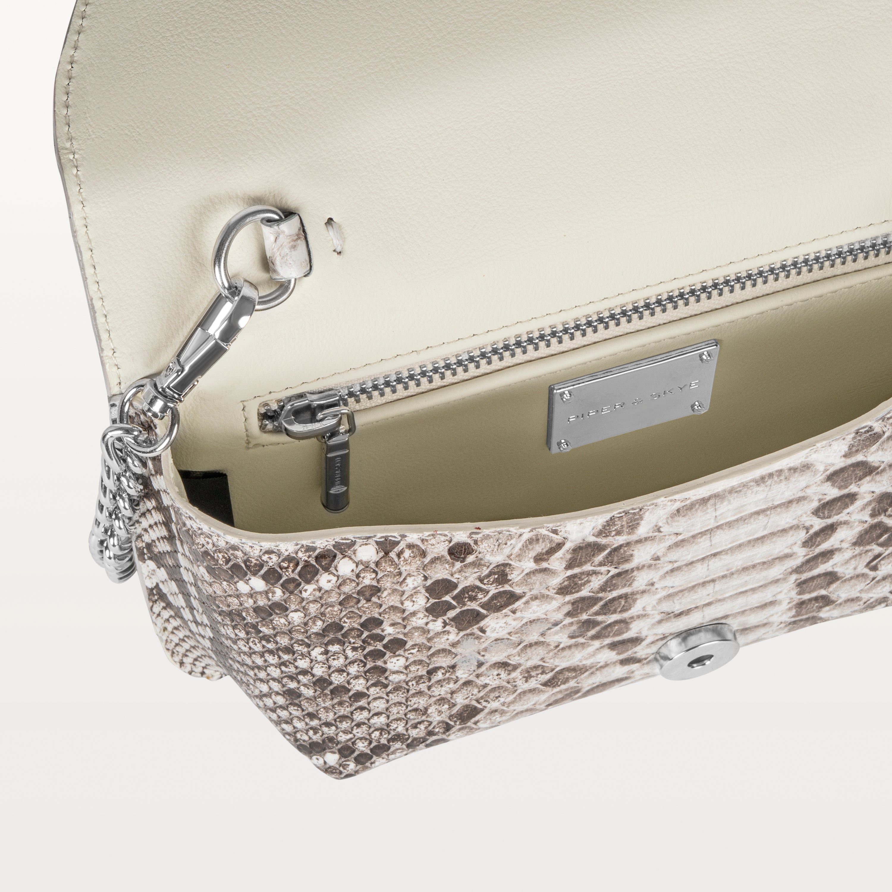 Serafina Crossbody in Natural Python (Everglade Print)