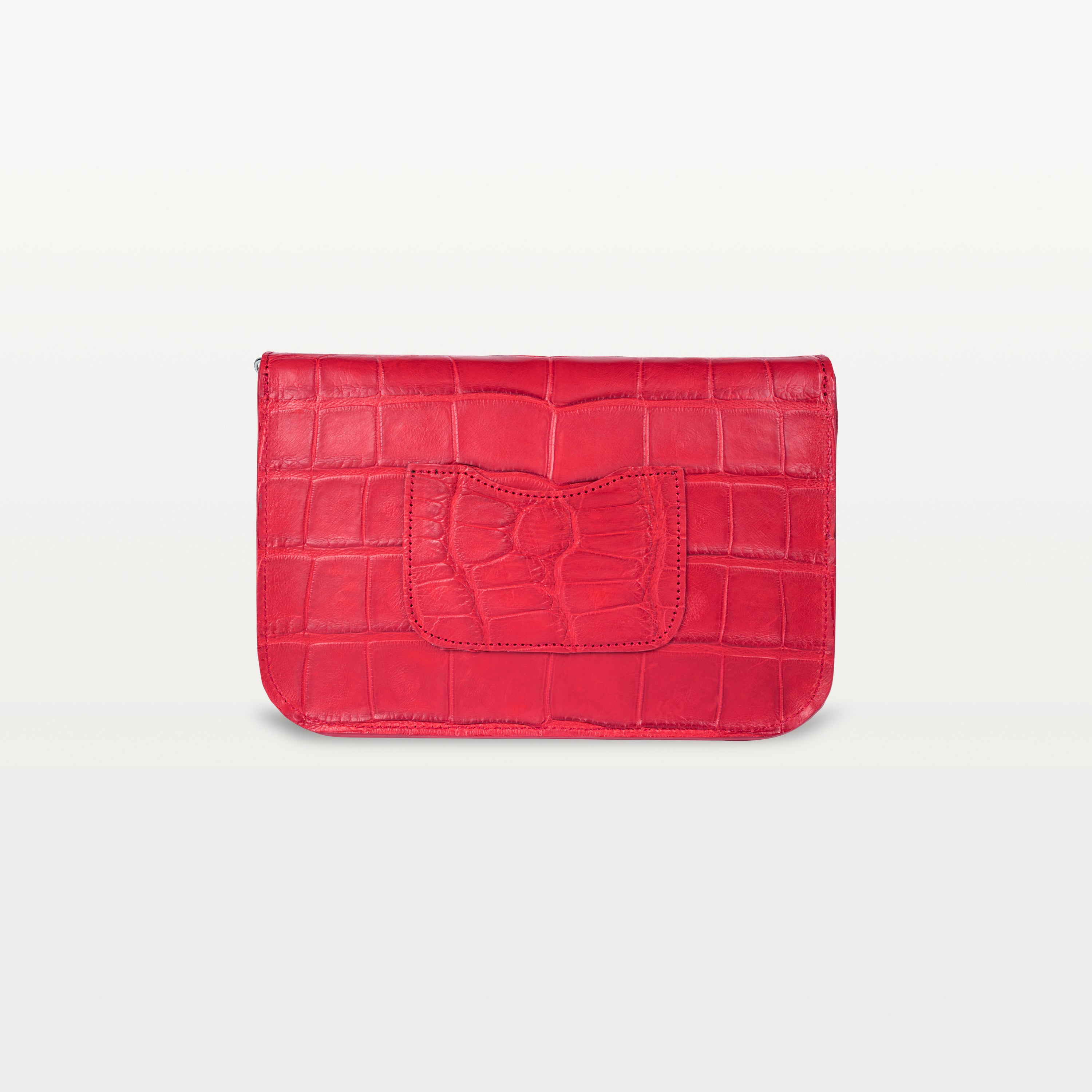 Serafina Crossbody in Red Alligator