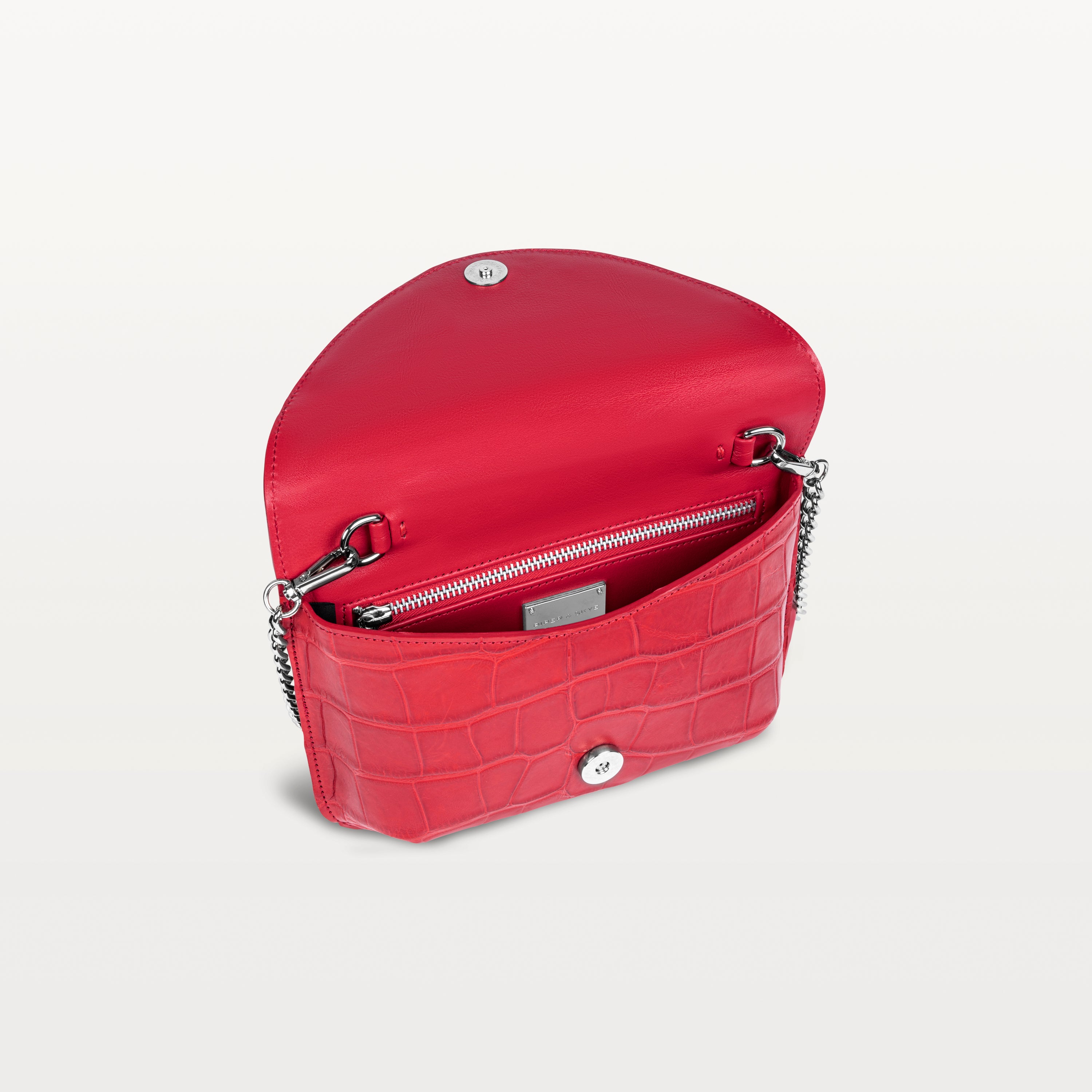 Serafina Crossbody in Red Alligator