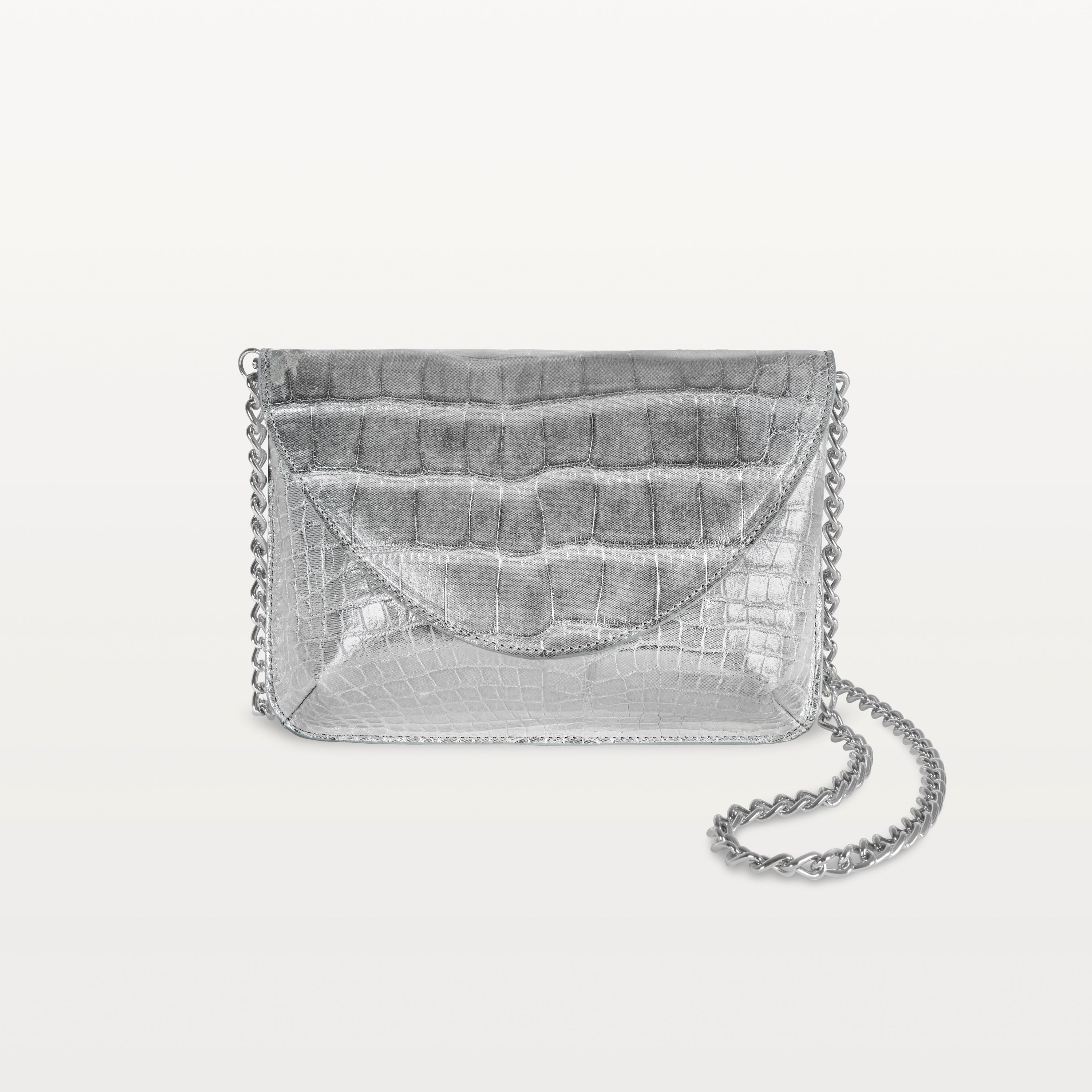 Seraphina Crossbody in Silver Alligator