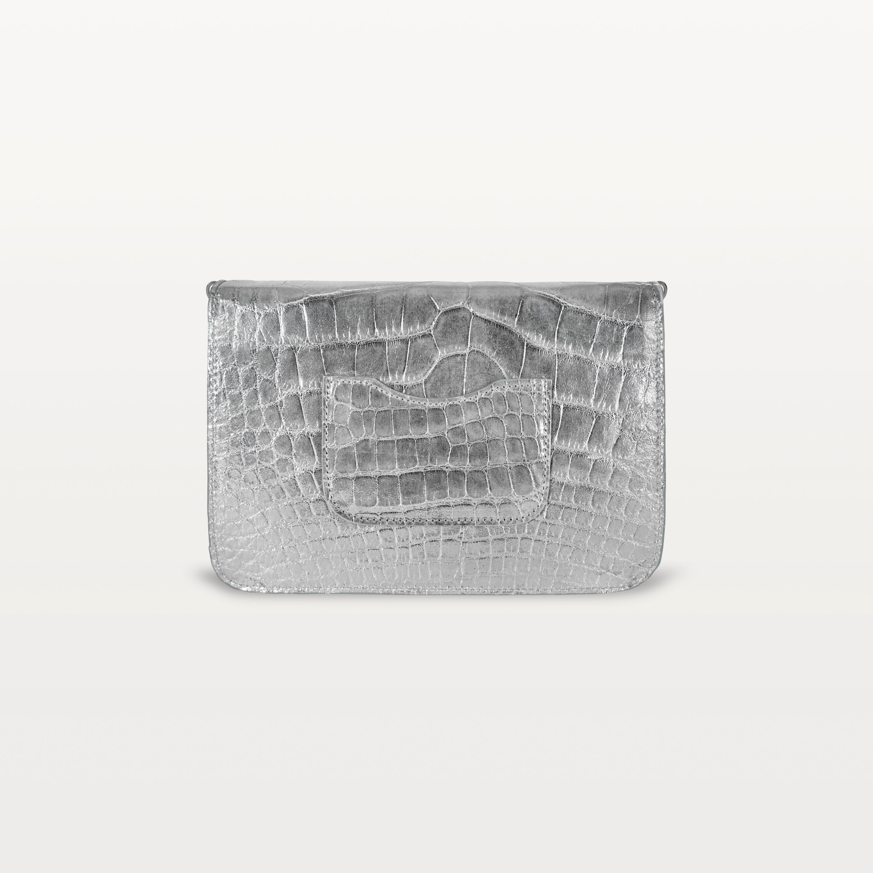 Serafina Crossbody in Silver Alligator