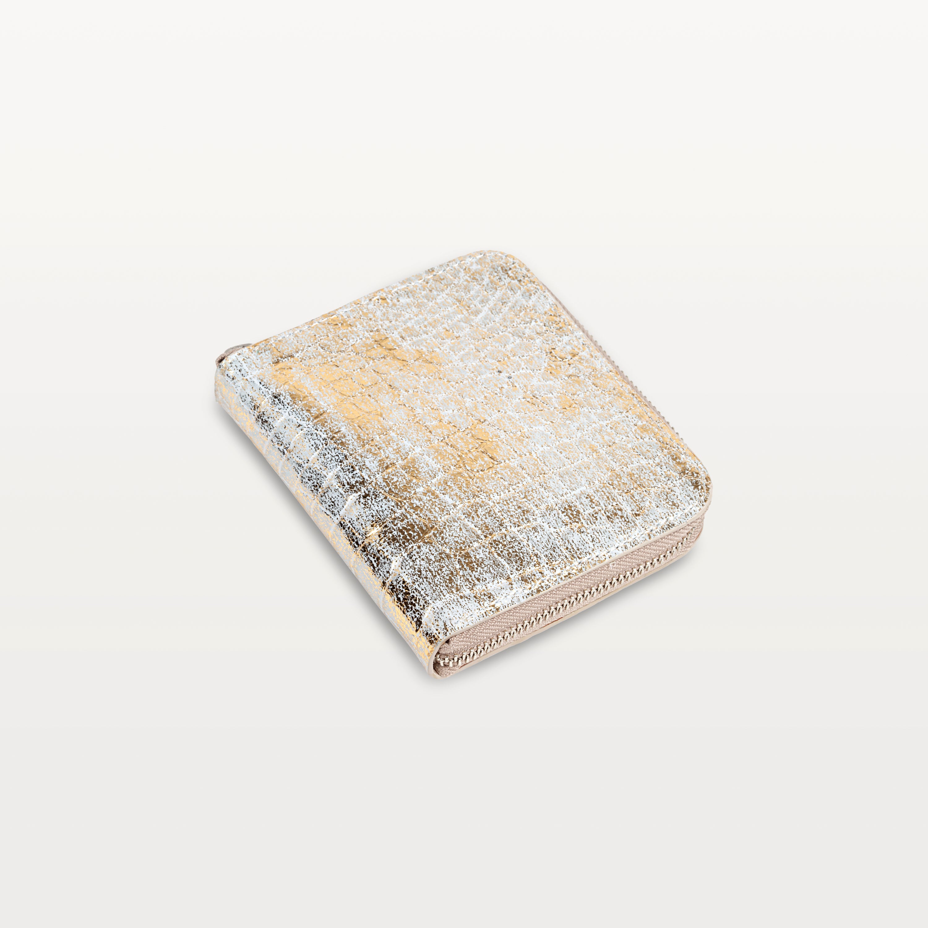 The Shore Zip Wallet in Gold Alligator