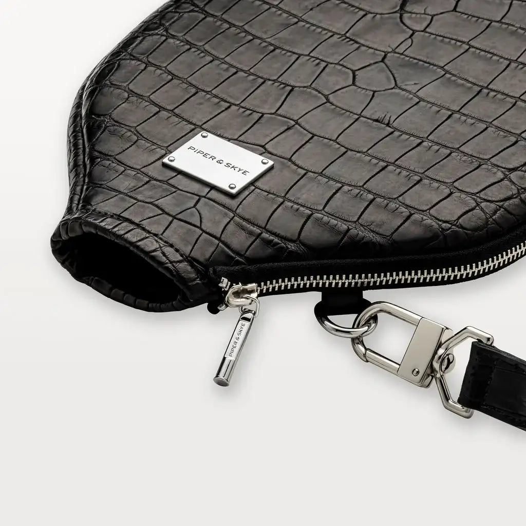 Luxury Alligator Leather Pickleball Paddle Cover | Handcrafted in
