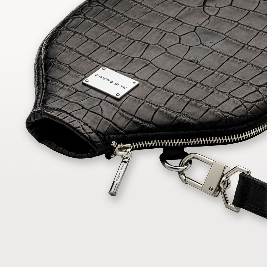 Victory Luxe Pickleball Paddle Cover in Black Alligator