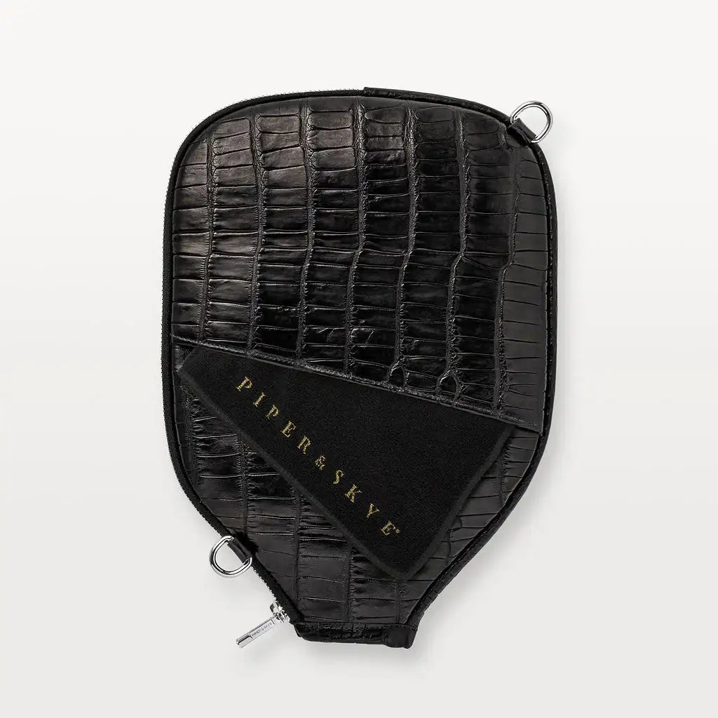 Luxury Alligator Leather Pickleball Paddle Cover | Handcrafted in