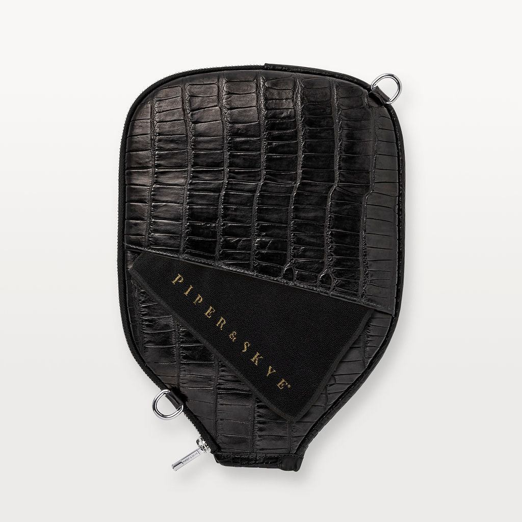 Victory Luxe Pickleball Paddle Cover in Black Alligator