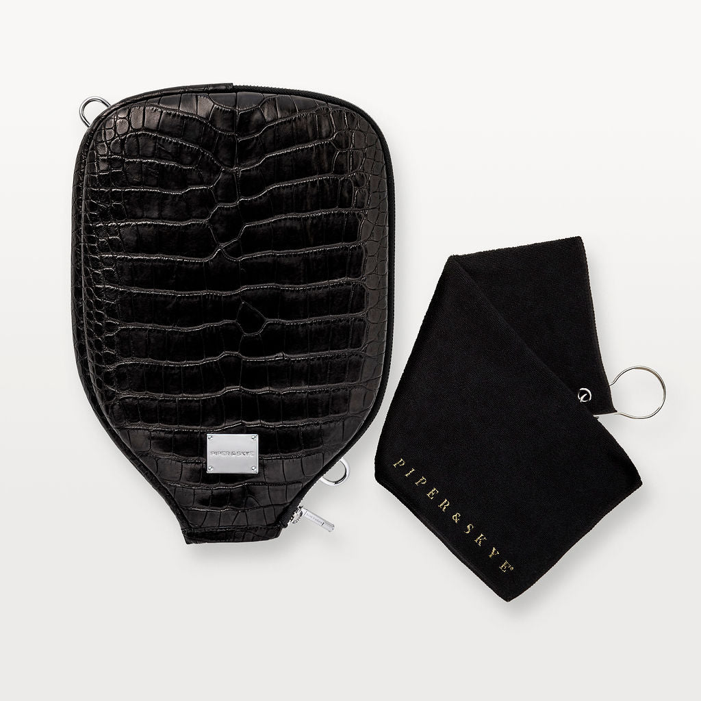 Victory Luxe Pickleball Paddle Cover in Black Alligator