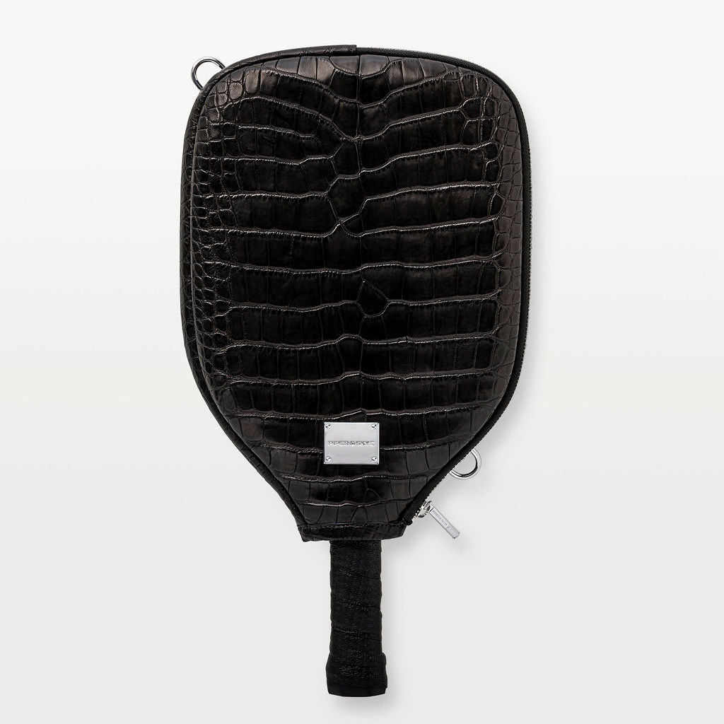 Victory Luxe Pickleball Paddle Cover in Black Alligator