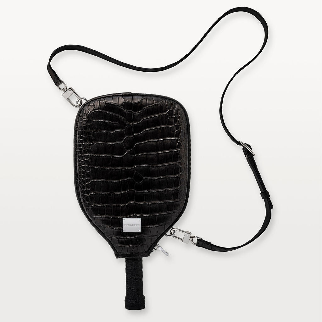 Victory Luxe Pickleball Paddle Cover in Black Alligator