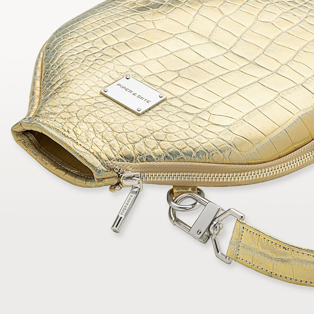 Victory Luxe Pickleball Paddle Cover in Gold Alligator