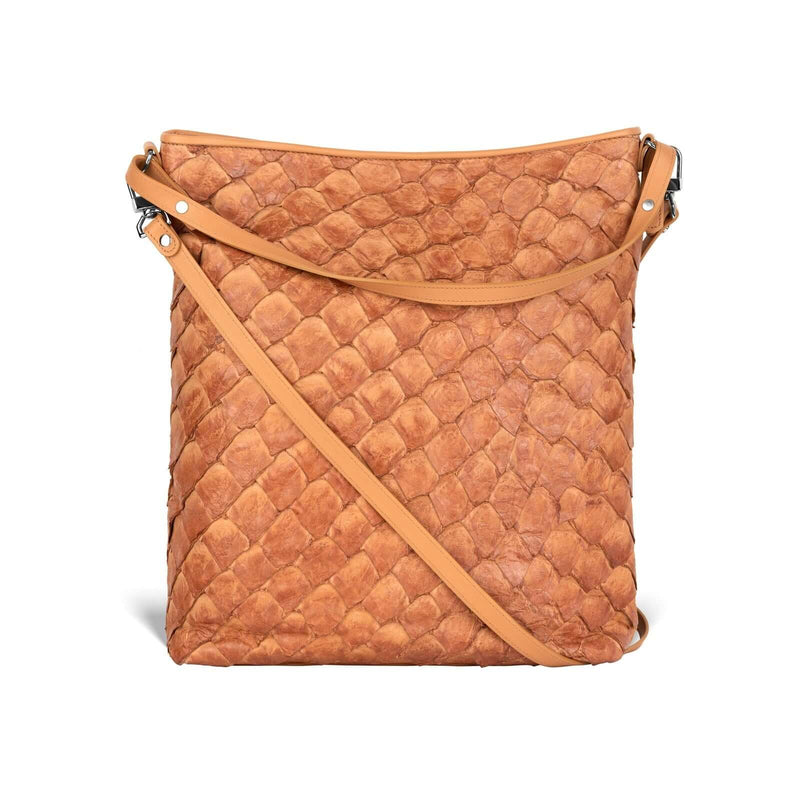 Playa Shoulder Bag - Cognac Pirarucu